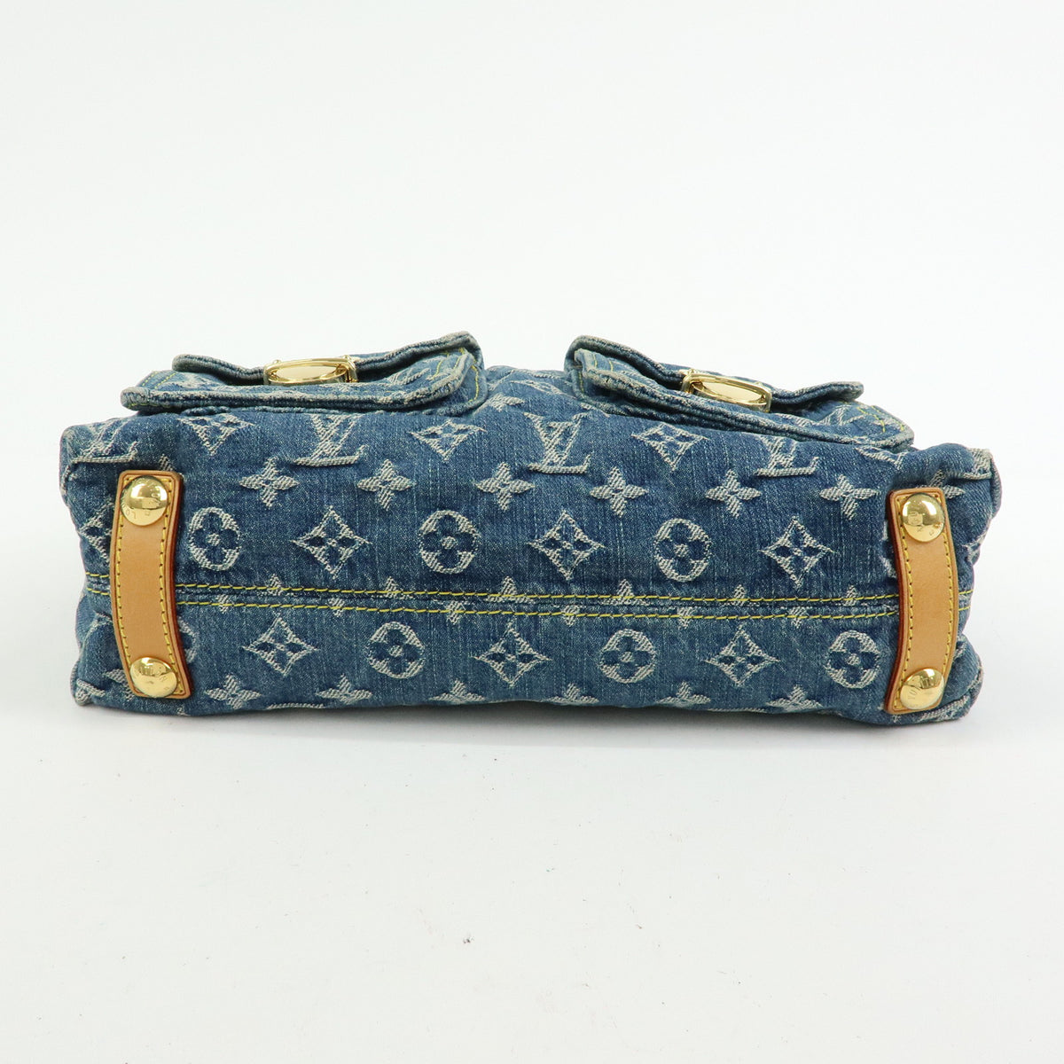 Louis Vuitton Monogram Denim Baggy PM 2Way Bag Shoulder Bag Blue M95049