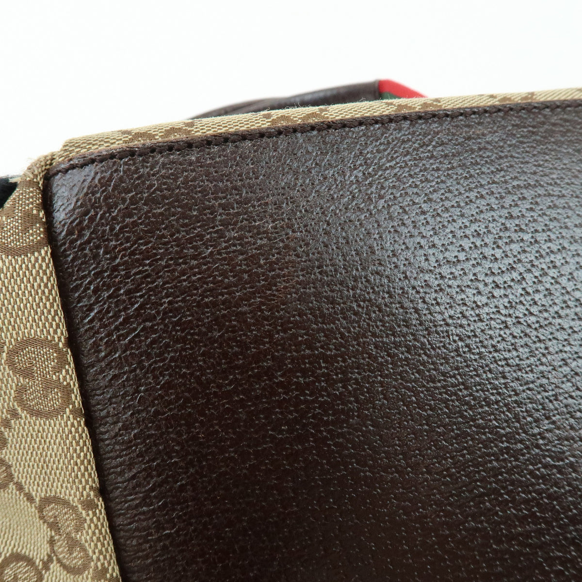 GUCCI Sherry GG Canvas Leather Tote Bag Hand Bag Beige Brown 131228