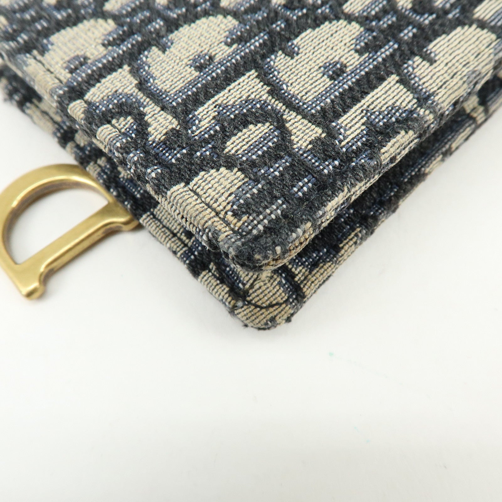 Christian Dior Oblique Jacquard Leather Vertical Saddle Shoulder Pouch