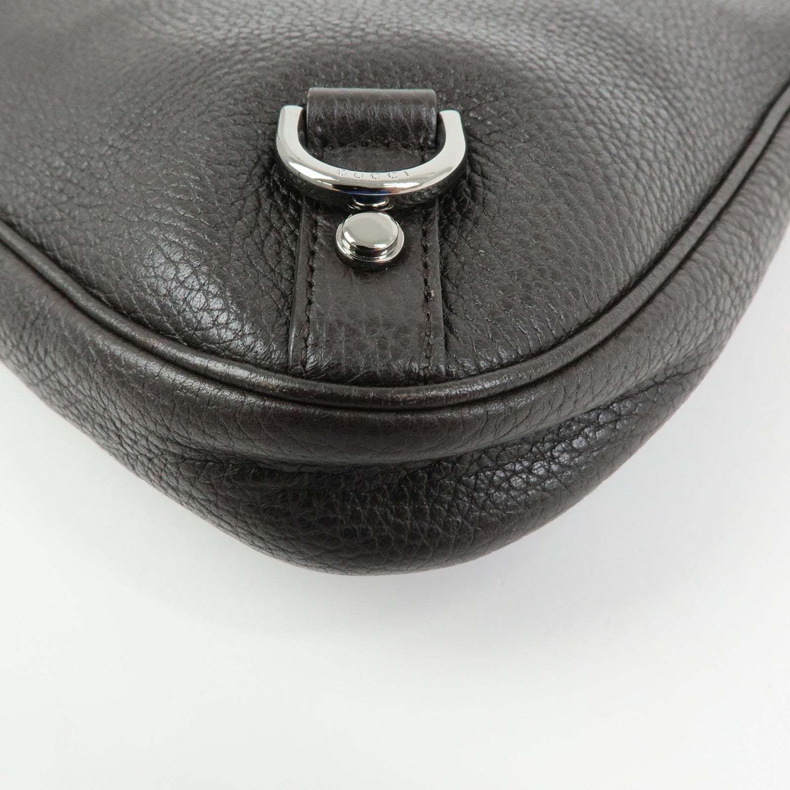 GUCCI Abbey Leather Shoulder Bag Hand Bag Black Silver 268637