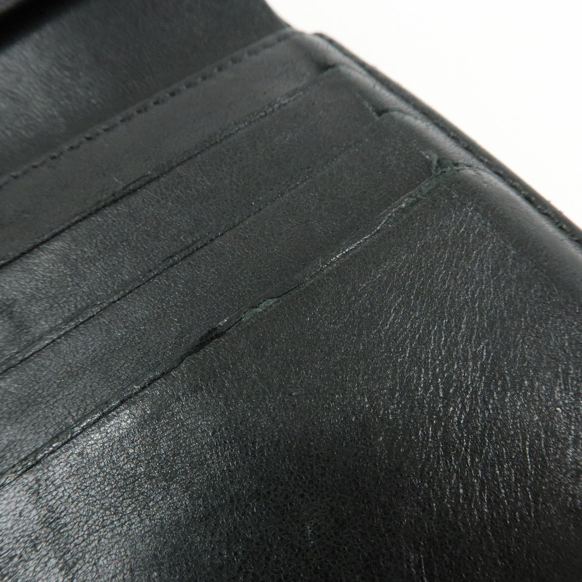 CHANEL Icon Line COCO Mark Lamb Skin W Hook Compact Wallet Black