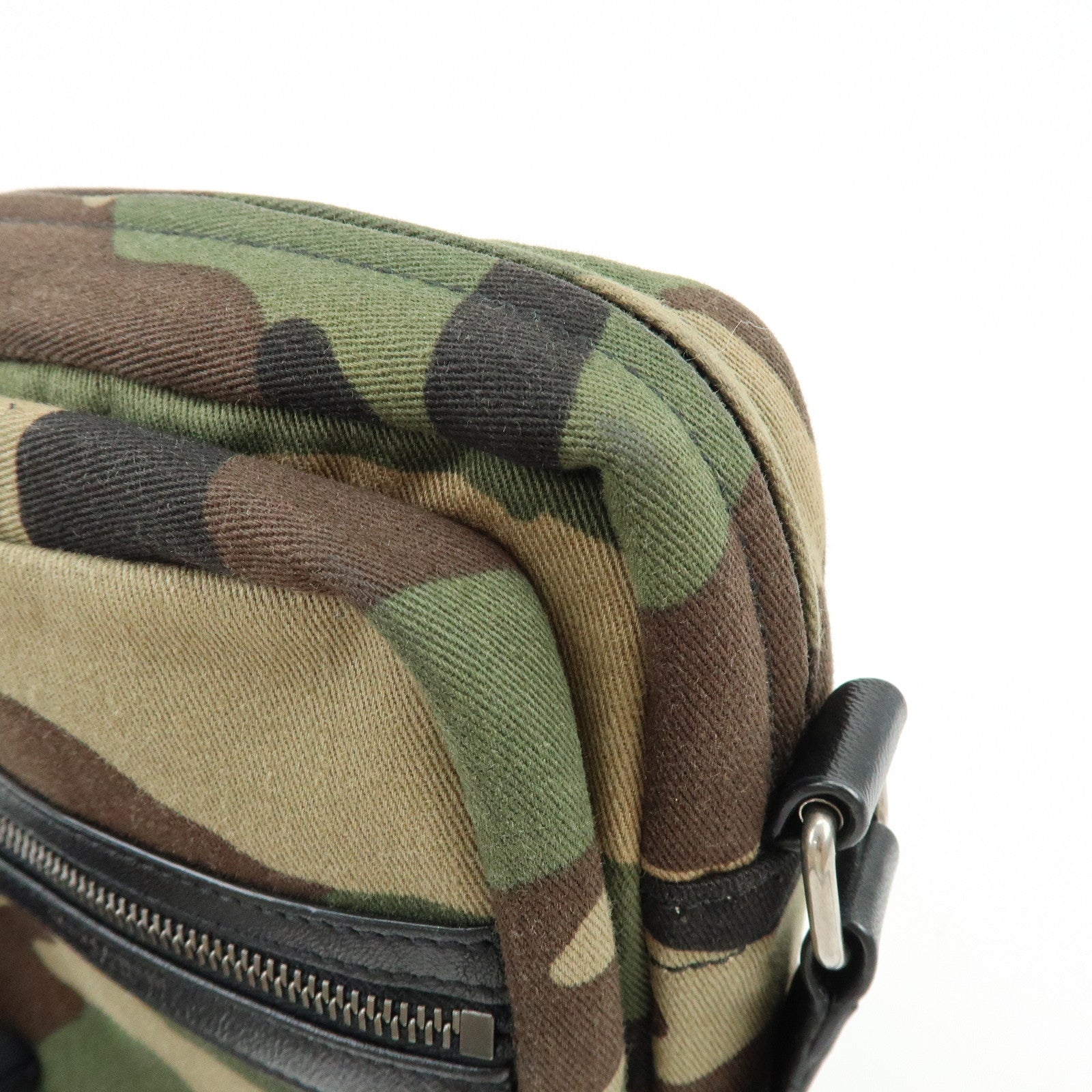 SAINT LAURENT PARIS Canvas Leather Shoulder Bag Camouflage 581700