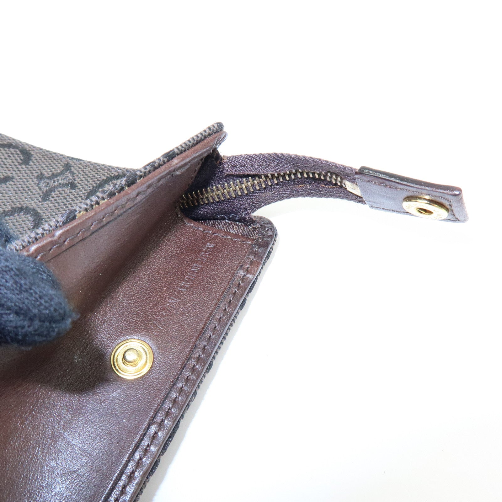 CELINE C Macadam Canvas Mini Cosmetic Pouch Makeup Bag Brown