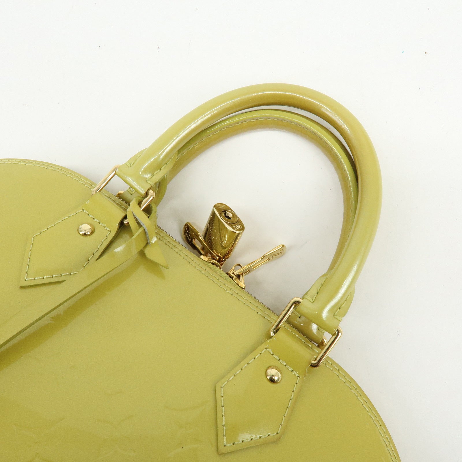 Louis Vuitton Monogram Vernis Alma PM Hand Bag Vert Impression M91615
