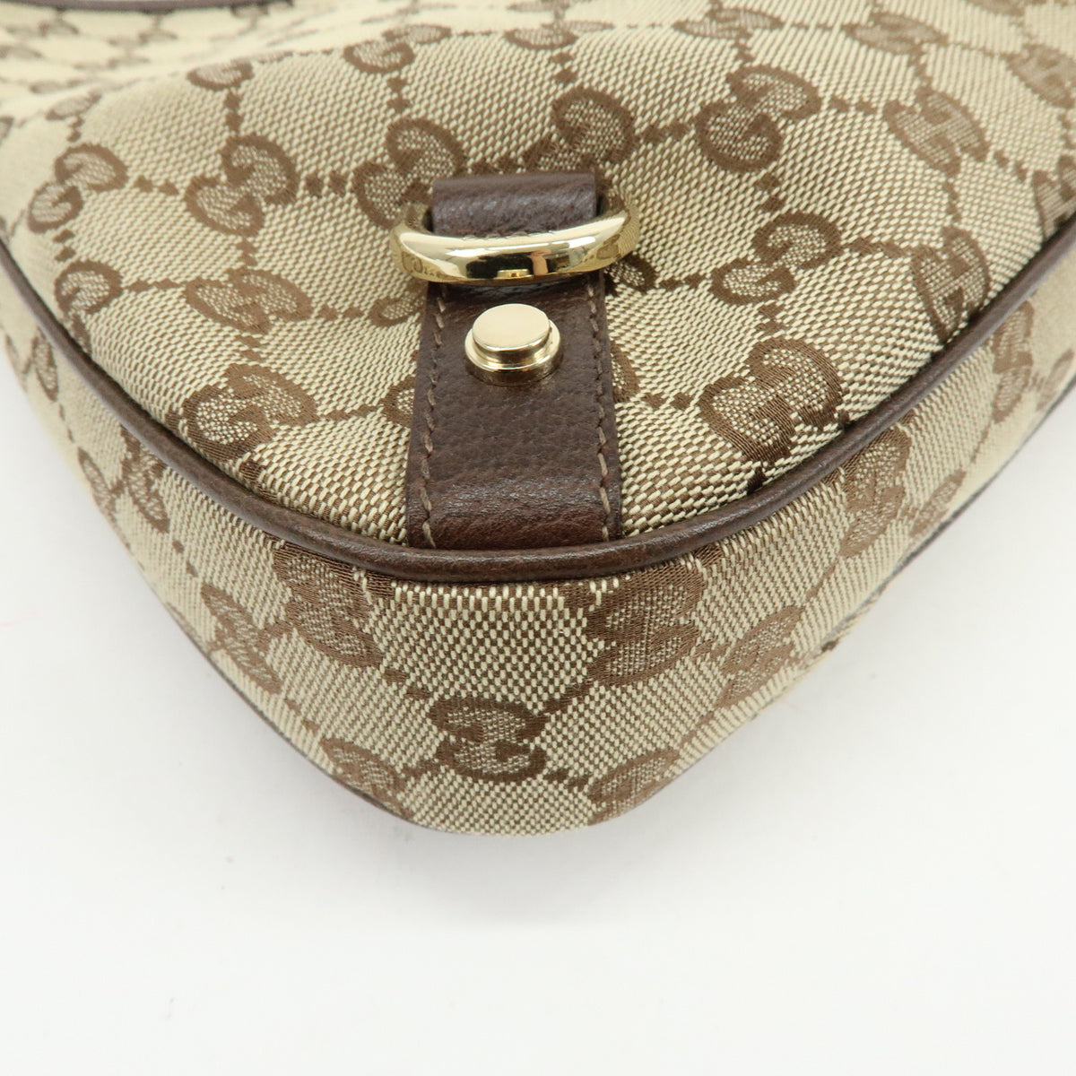 GUCCI Abbey GG Canvas Leather Shoulder Bag Hand Bag Beige Brown 130738