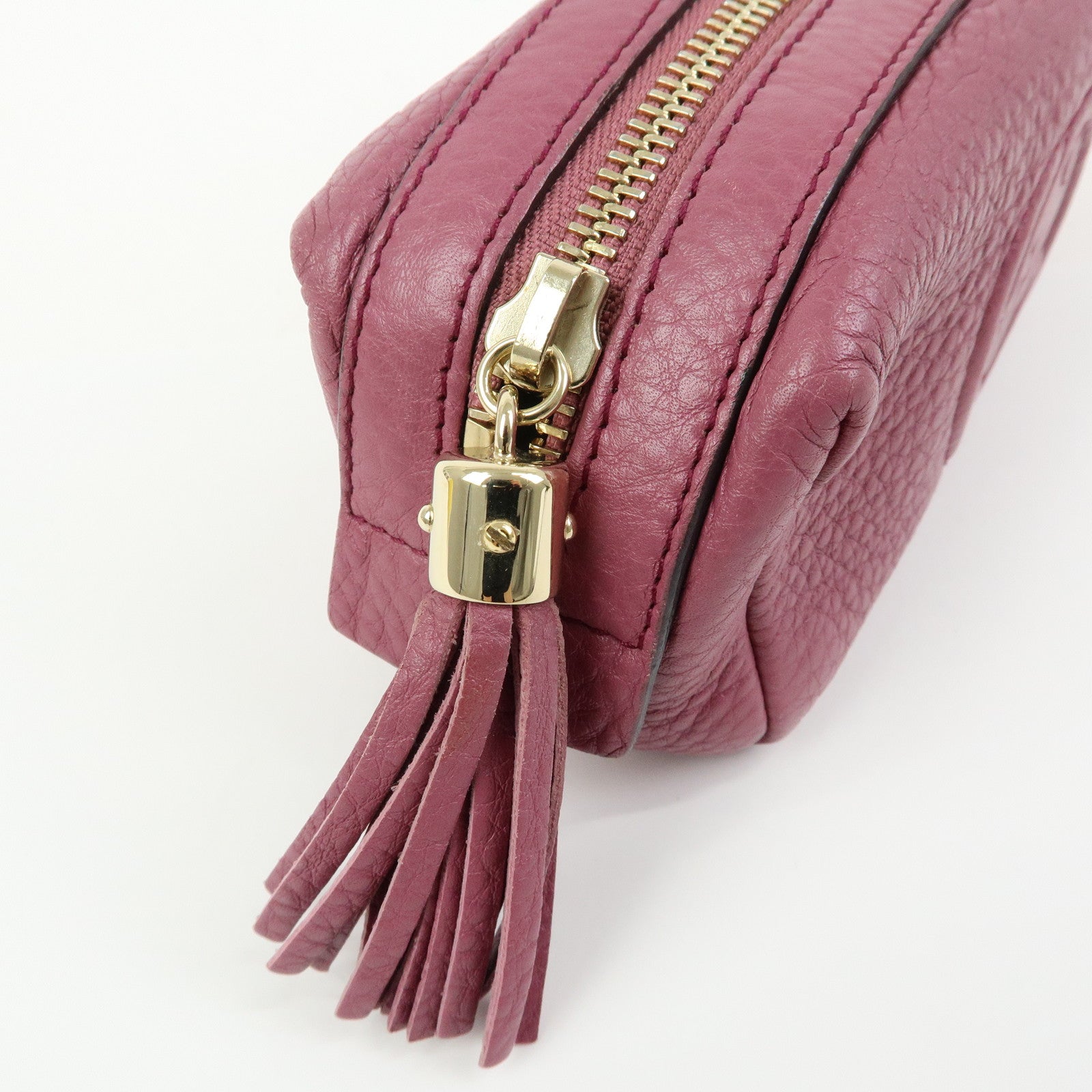 GUCCI Interlocking G SOHO Leather Cosmetic Pouch Makeup Case 308634