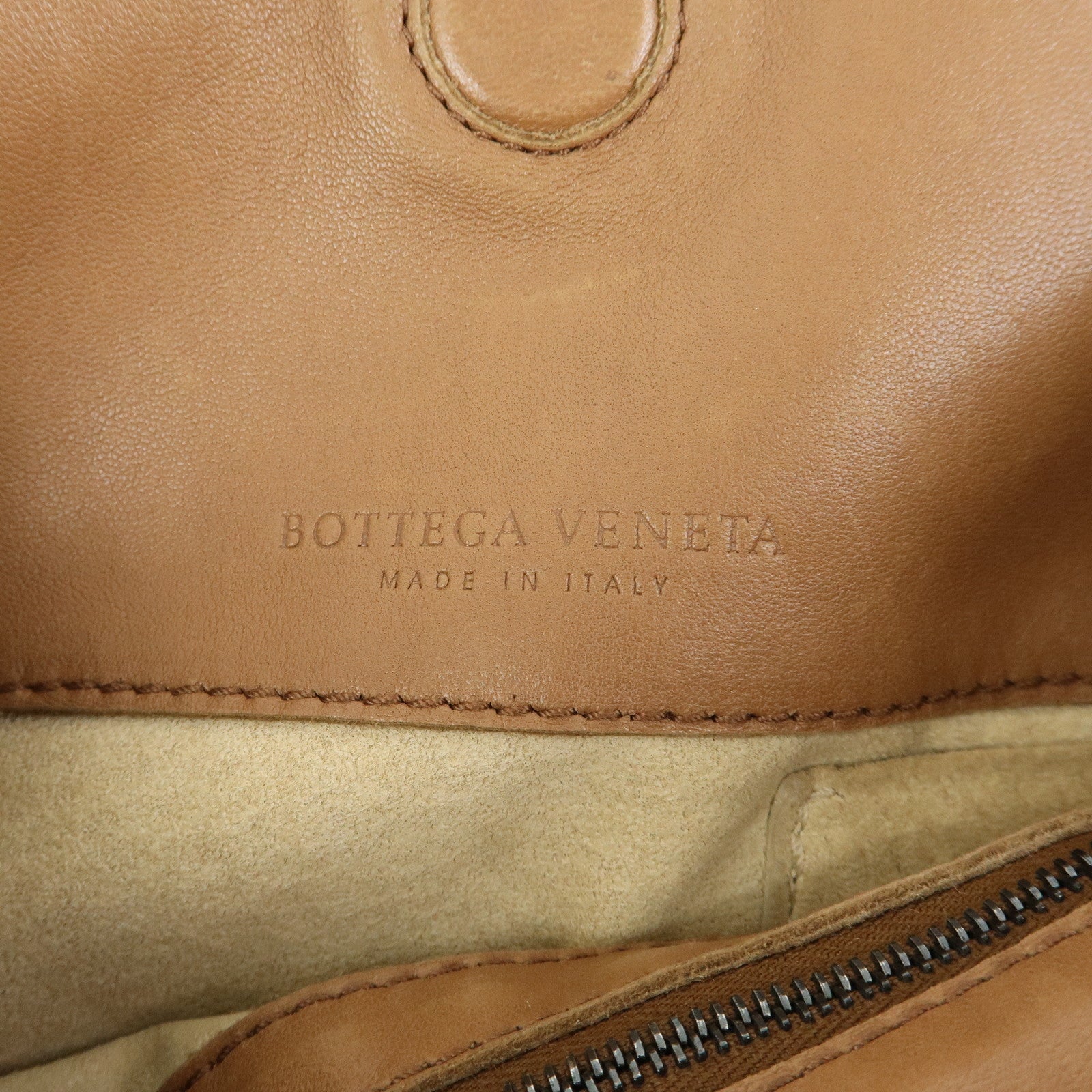 BOTTEGA VENETA Intrecciato Campana Medium Leather Hobo Bag Beige 125787
