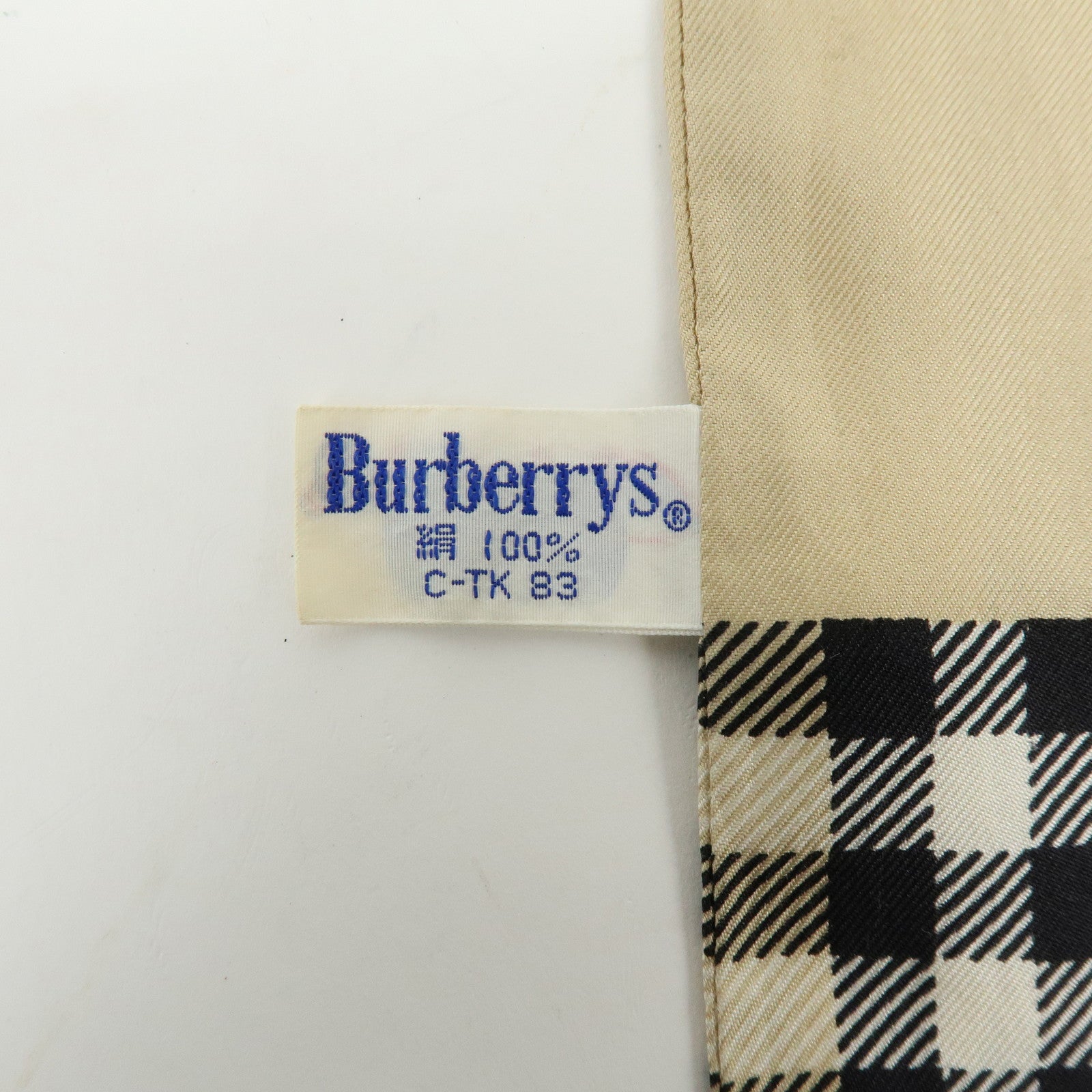 BURBERRY Set of 3 Nova Plaid Silk 100% Scarf Beige Ivory