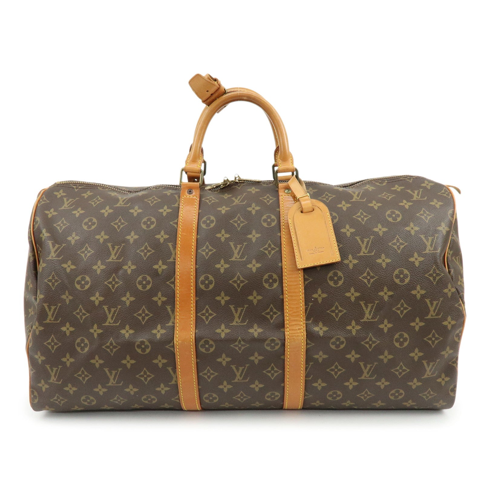 Louis Vuitton Monogram Keep All Bandouliere 55 Boston Bag Brown M41414