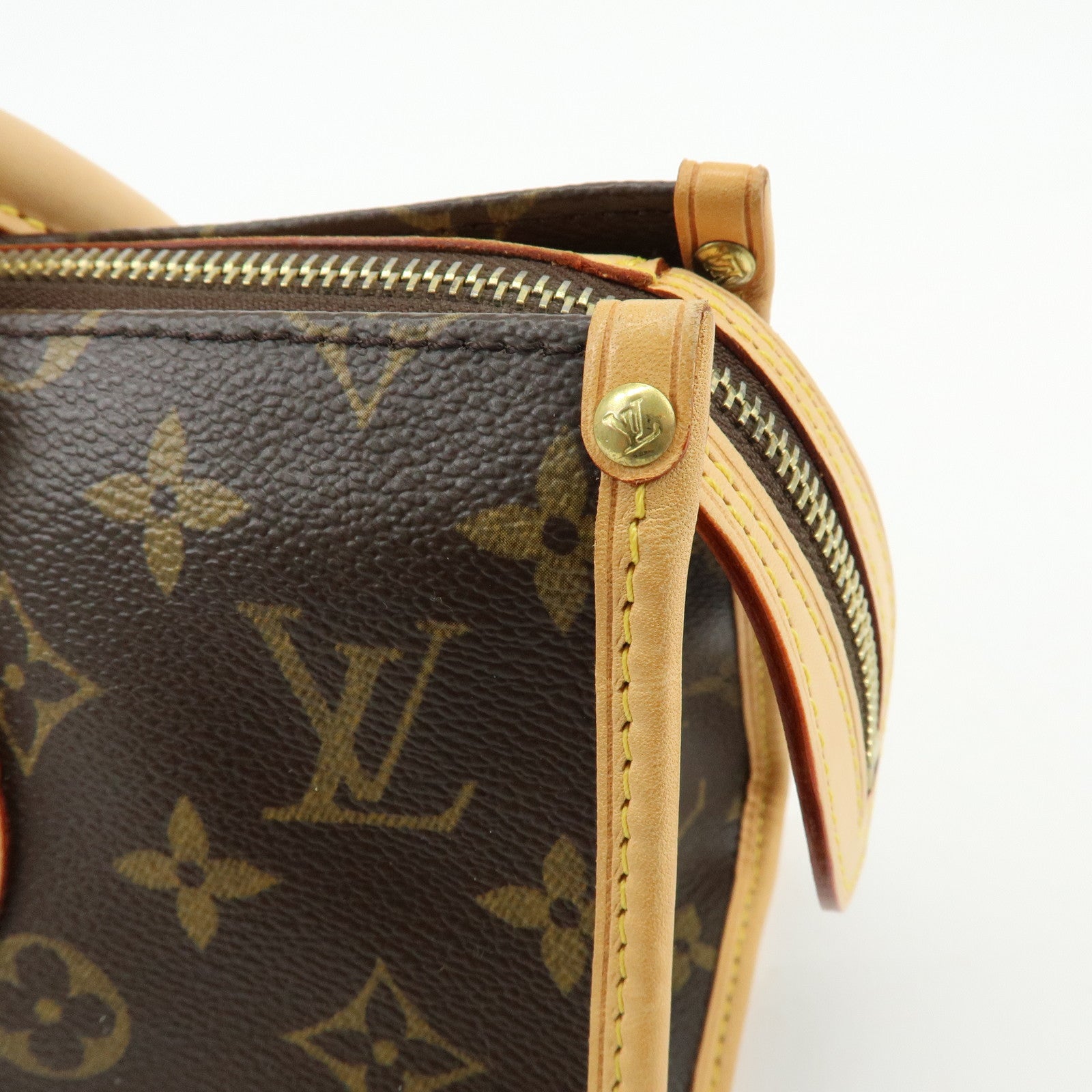 Louis Vuitton Monogram Canvas Leather Popincourt Hand Bag Brown M40009