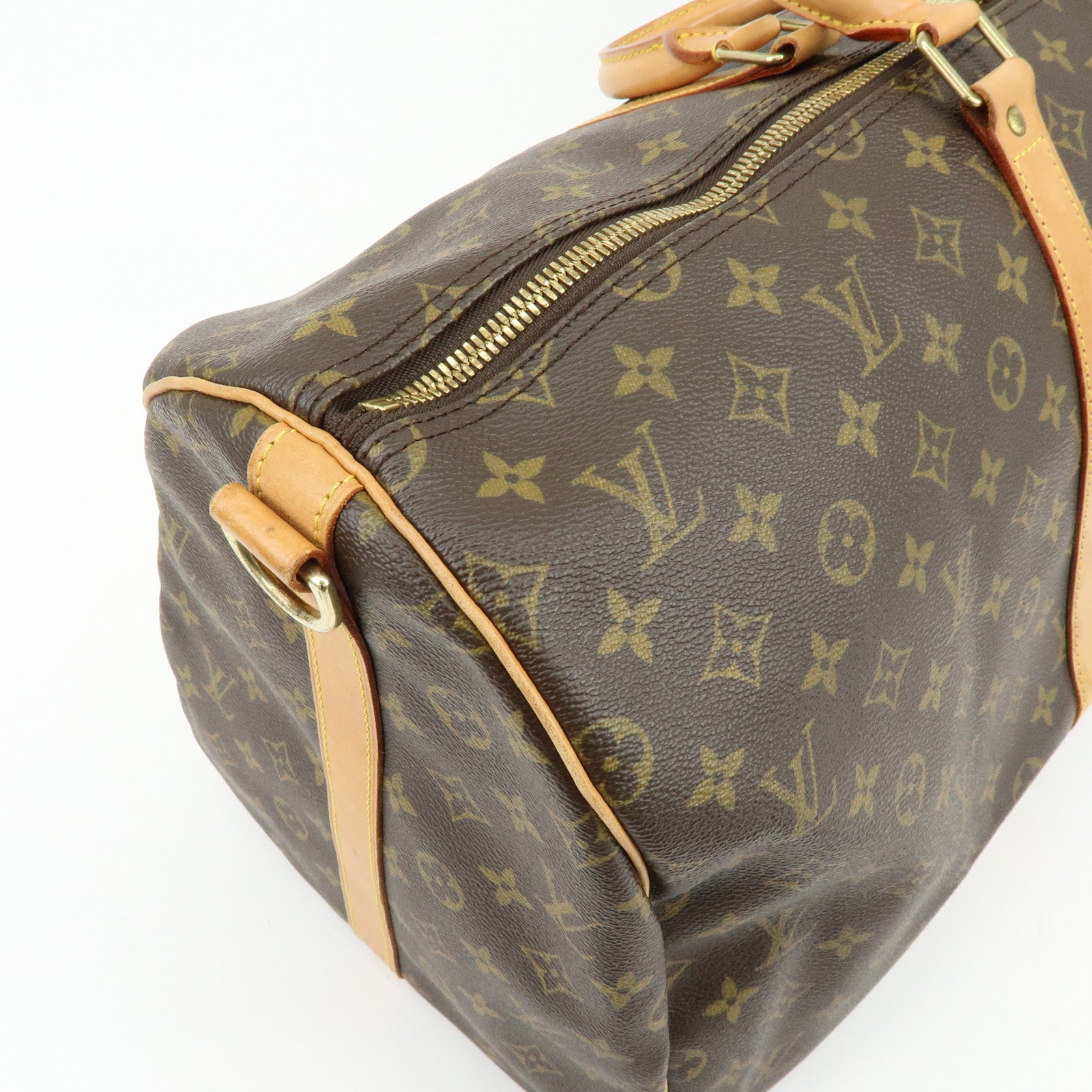 Louis Vuitton Monogram Keep All Bandouliere 55 Boston Bag Brown M41414