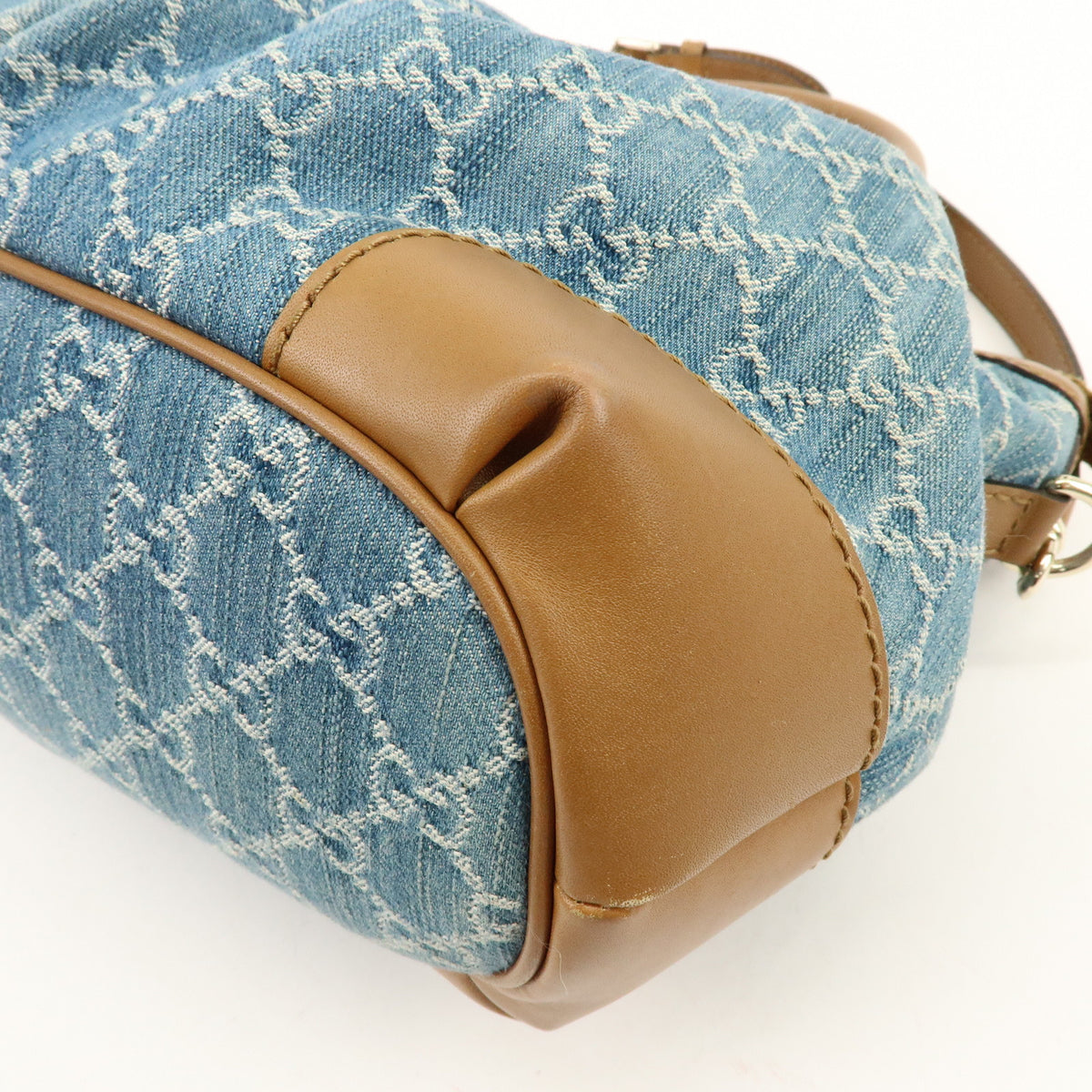 GUCCI Sukey GG Denim Leather 2Way Bag Shoulder Bag Blue 247902