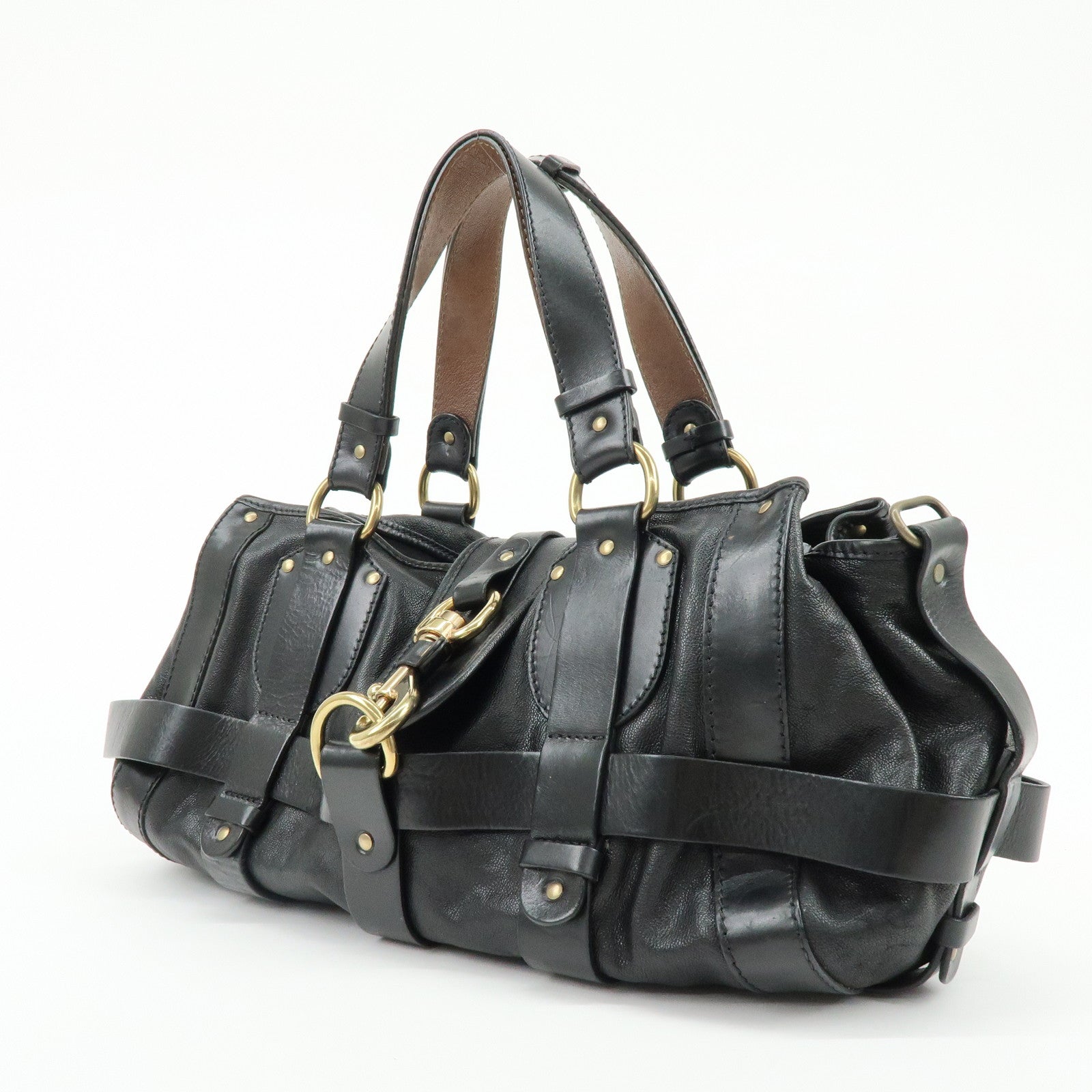Chloe Kerala Leather Shoulder Bag Hand Bag Satchel Bag Black