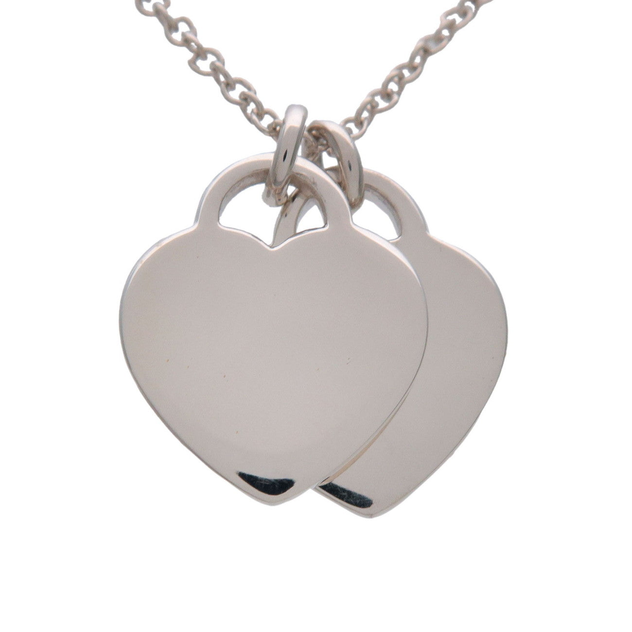 Tiffany & Co Return to Tiffany Mini Double Heart Tag Necklace SV925