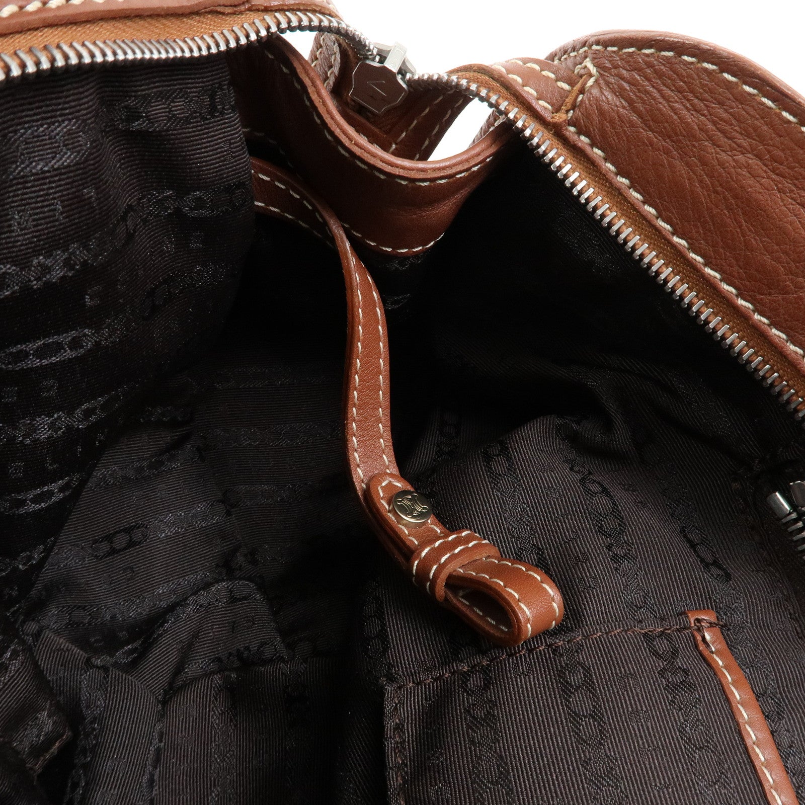 CELINE Bittersweet Leather Shoulder Bag Tote Bag Brown