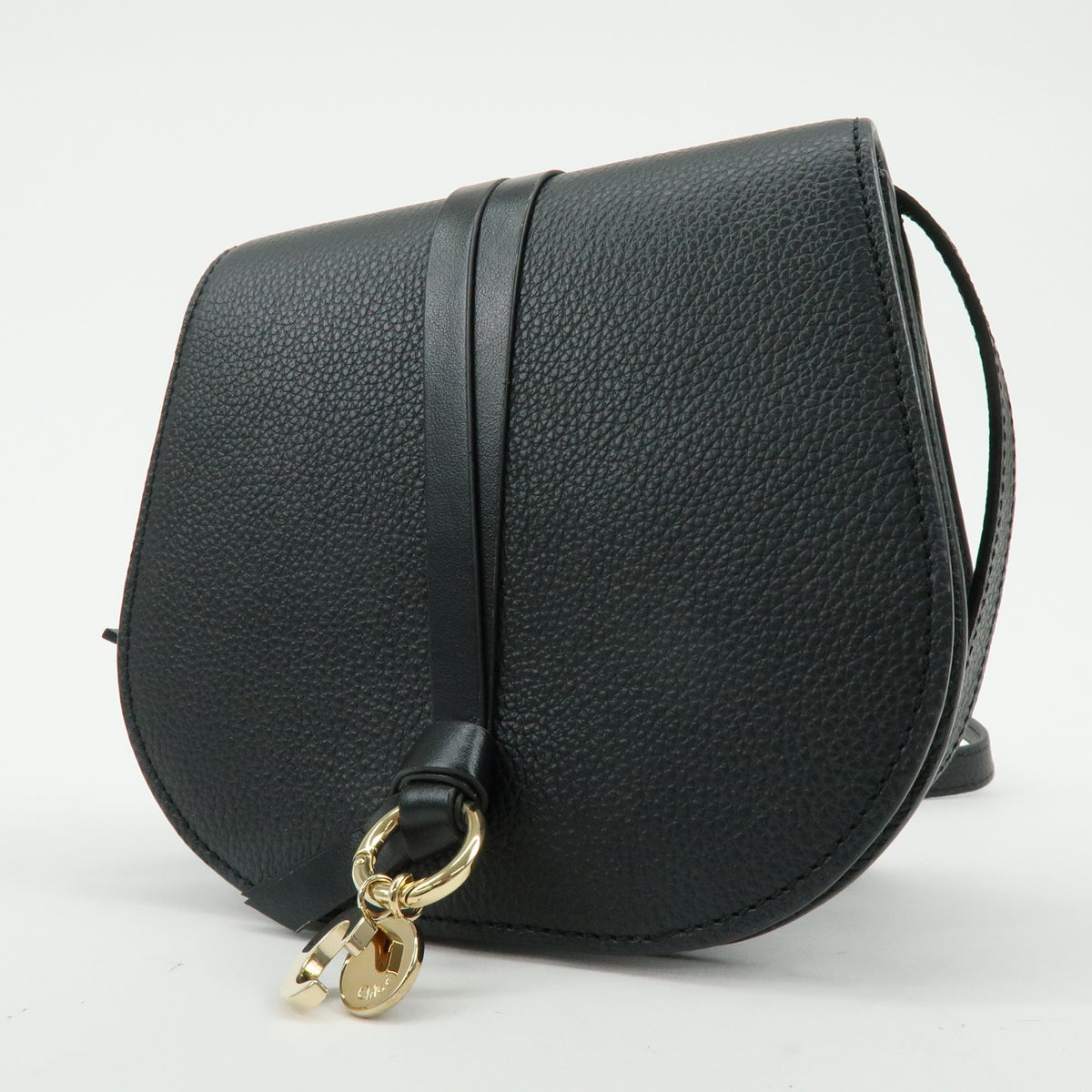Chloe Alphabet Leather Shoulder Bag Crossbody Bag Black