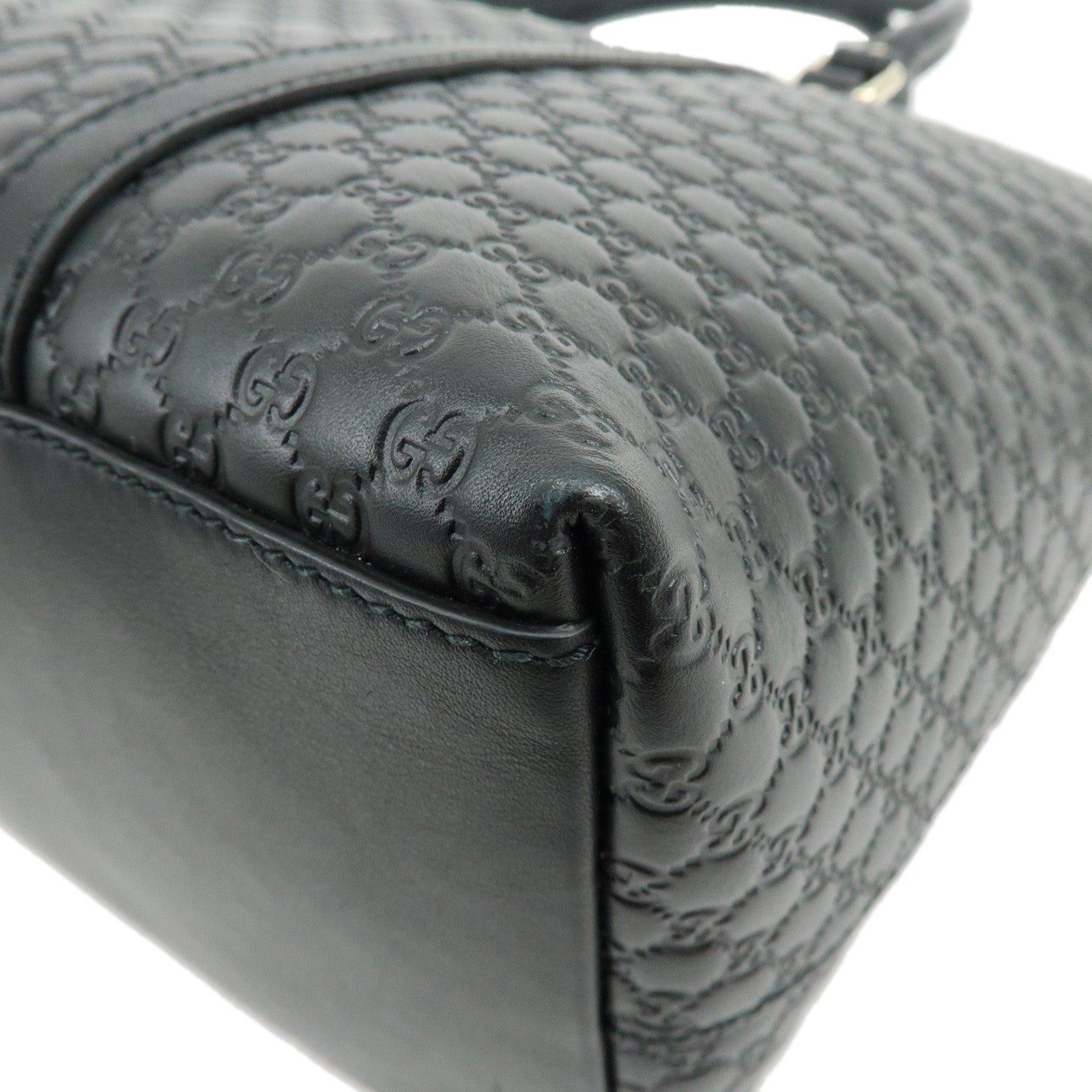 GUCCI Microguccissima Leather 2Way Bag Hand Bag Black 449657