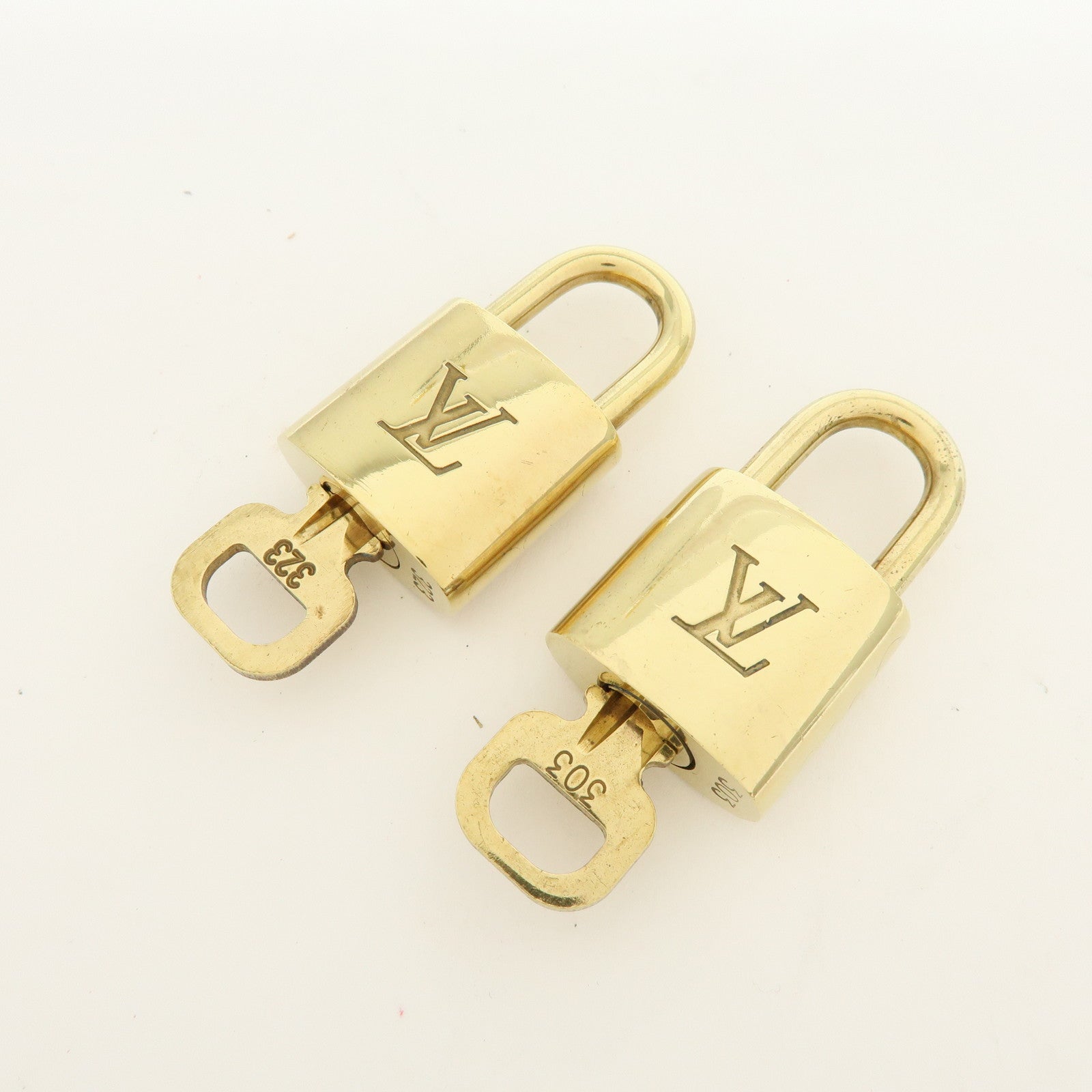 Louis Vuitton Lot of 10 Metal Lock & Key Cadena Key Lock Gold