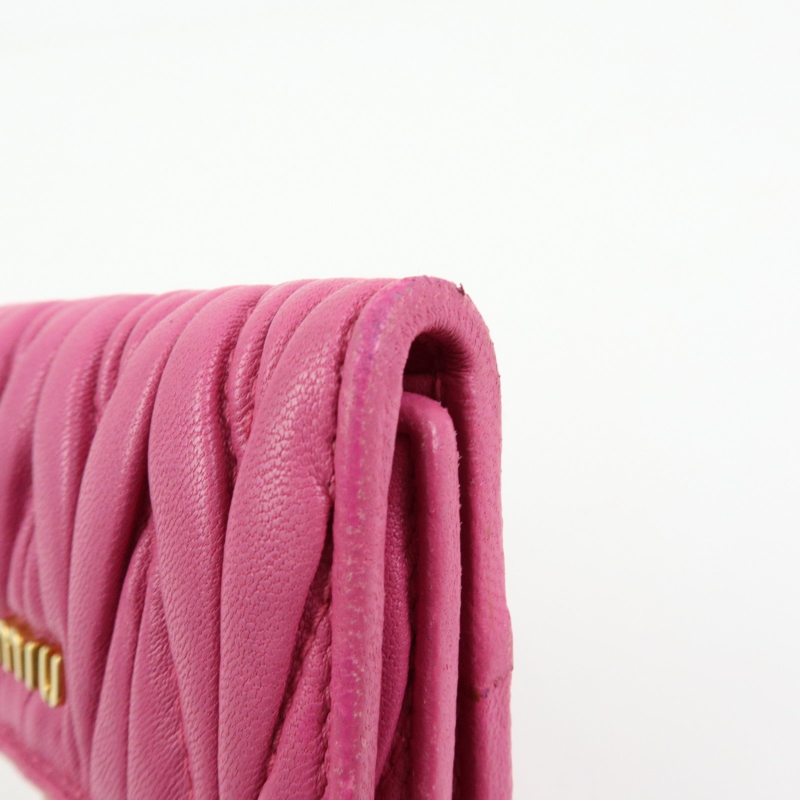 MIU MIU Matelasse Leather 6 Ring Key Case Key Holder Pink