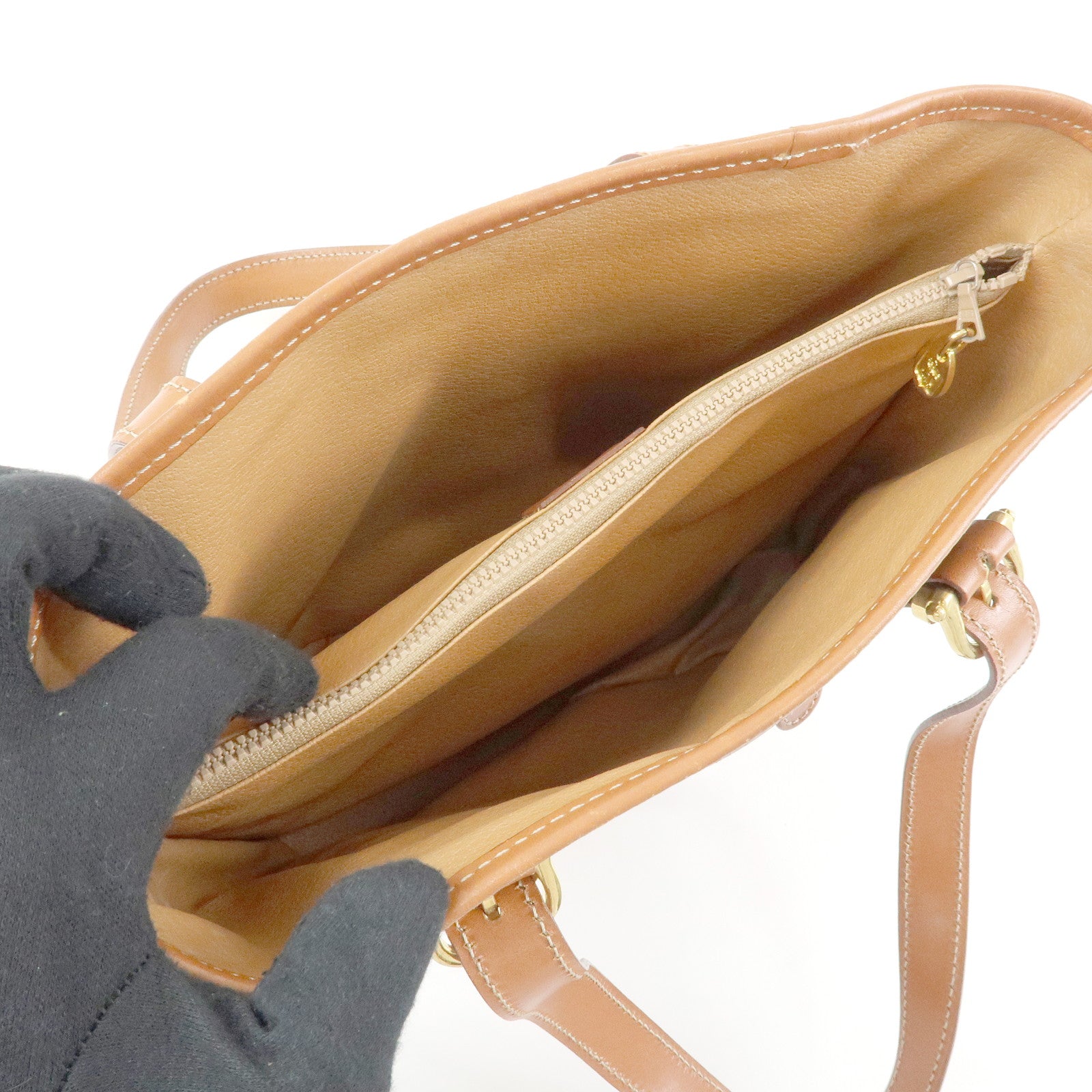 CELINE Macadam PVC Leather Tote Bag Hand Bag Shoulder Bag Brown