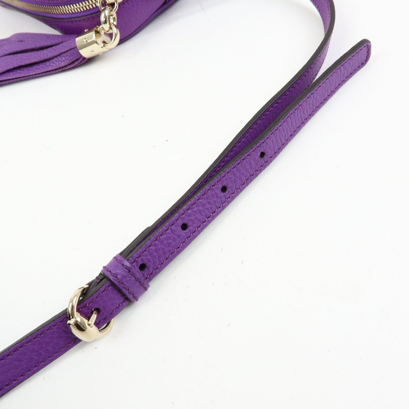 GUCCI SOHO Interlocking G Leahter Disco Bag Shoulder Bag Purple 308364