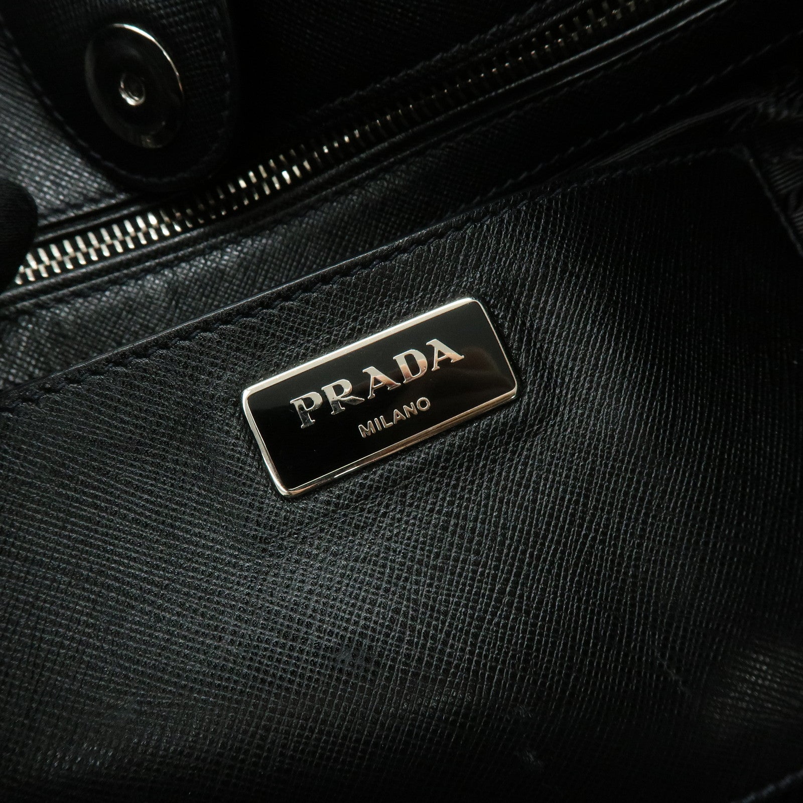 PRADA Triangle Logo Saffiano Leather 2Way Bag Shoulder Bag Black BN2666