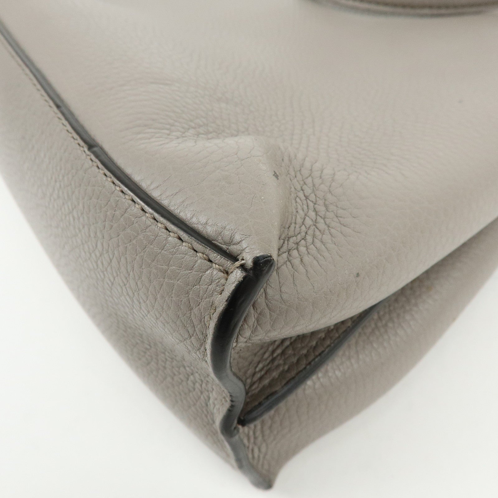 GUCCI Bamboo Leather 2WAY Bag Shoulder Bag Grey 392013