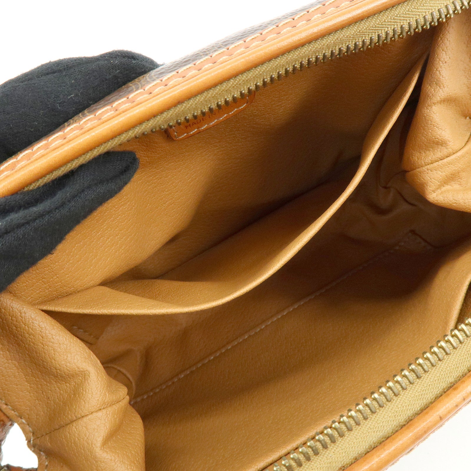 CELINE Macadam PVC Leather Pouch Cosmetic Pouch Brown