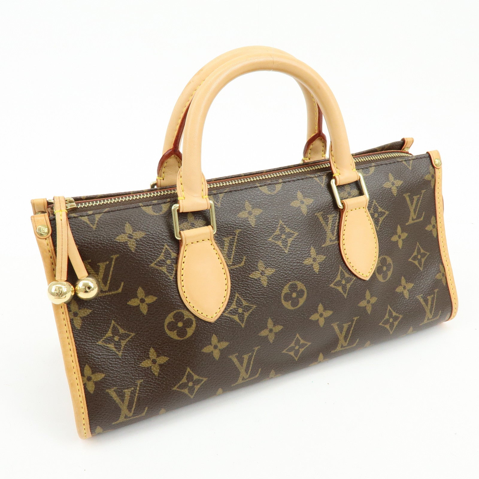 Louis Vuitton Monogram Canvas Leather Popincourt Hand Bag Brown M40009