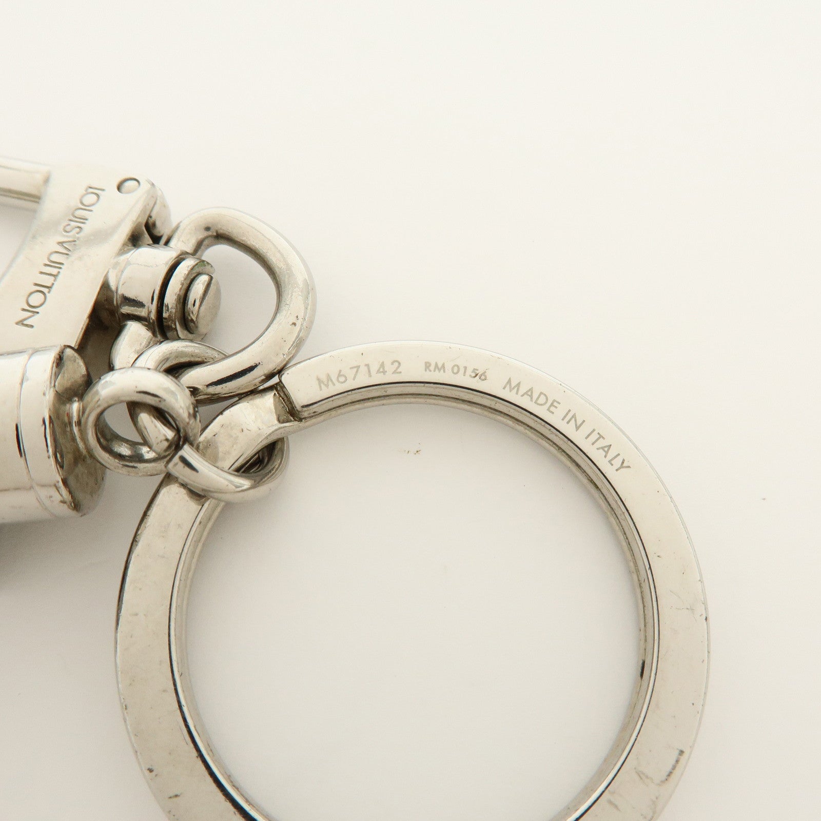 Louis Vuitton Porte Cles Cube Bag Key Charm Silver Gray M67142