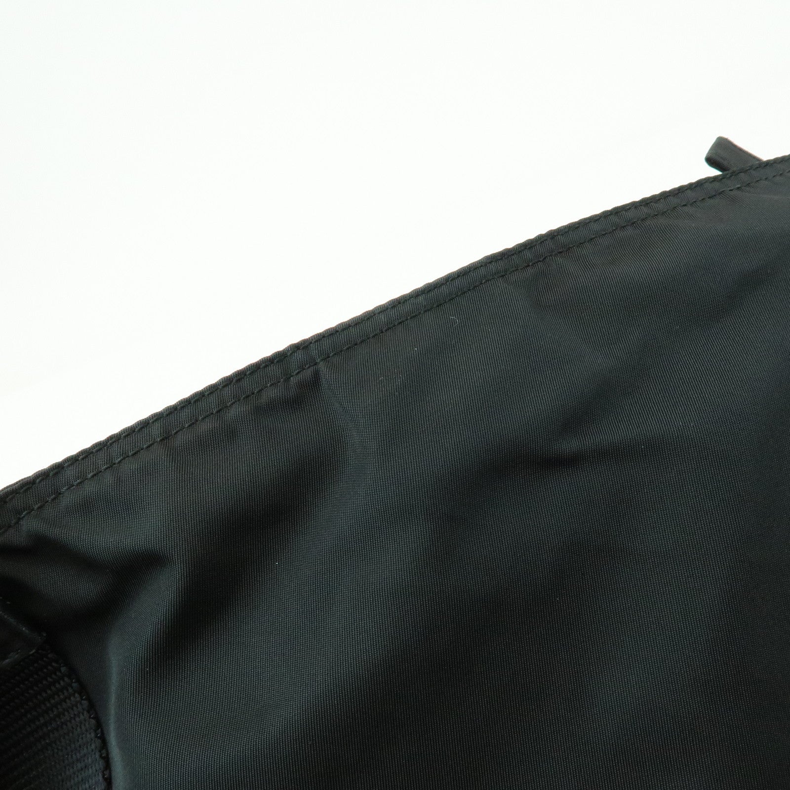 PRADA Triangle Logo Nylon Leather Shoulder Bag Crossbody Bag Black