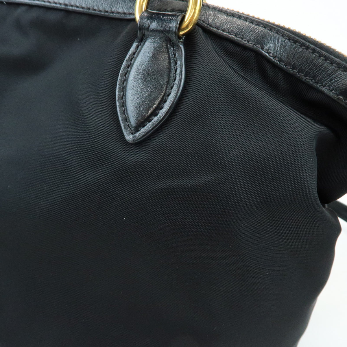 PRADA Triangle Logo Nylon Leather 2Way Bag Hand Bag Shoulder Bag 1BA104