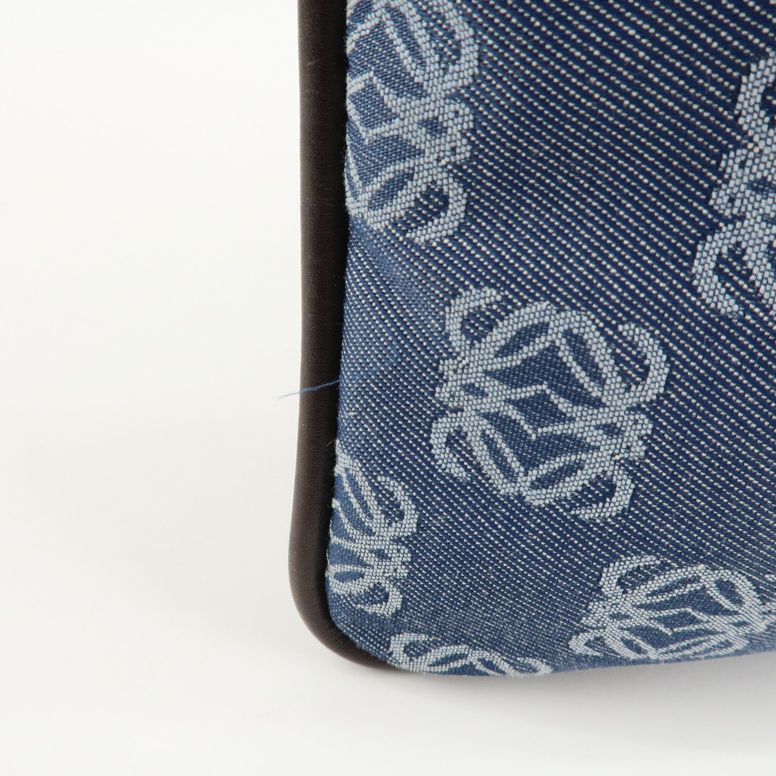 LOEWE Repeat Anagram Canvas Leather Shoulder Bag Crossbody Bag Blue Used