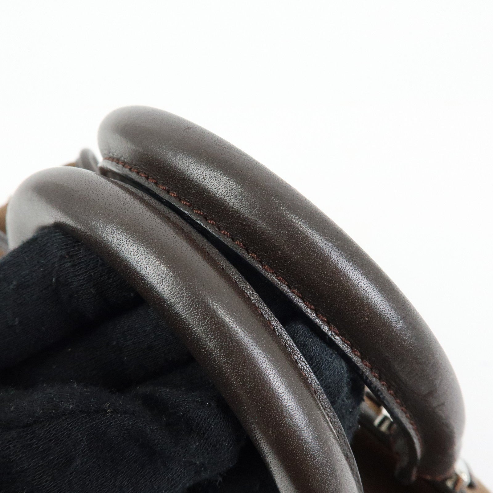 LOEWE Anagram Amazona 28 Suede Leather Hand Bag Boston Bag Brown