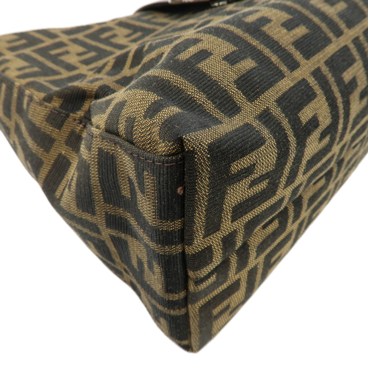 FENDI Zucca Canvas Leather Shoulder Bag Hand Bag Brown 0916115