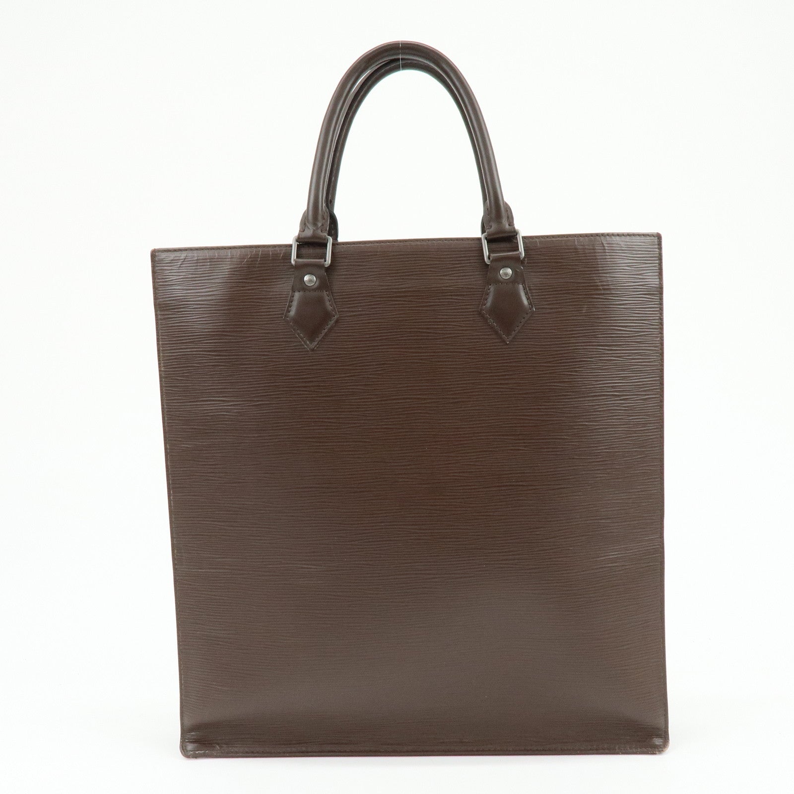 Louis Vuitton Epi Sac Plat Leather Hand Bag Tote Bag Mocha M59082