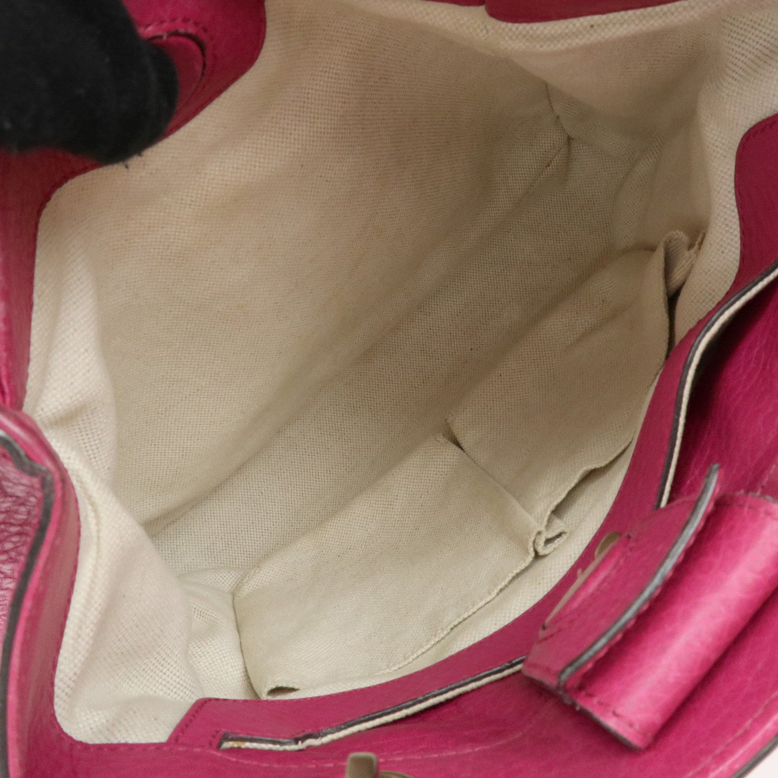 GUCCI Bamboo Shopper Small Leather 2Way Bag Hand Bag Pink 336032