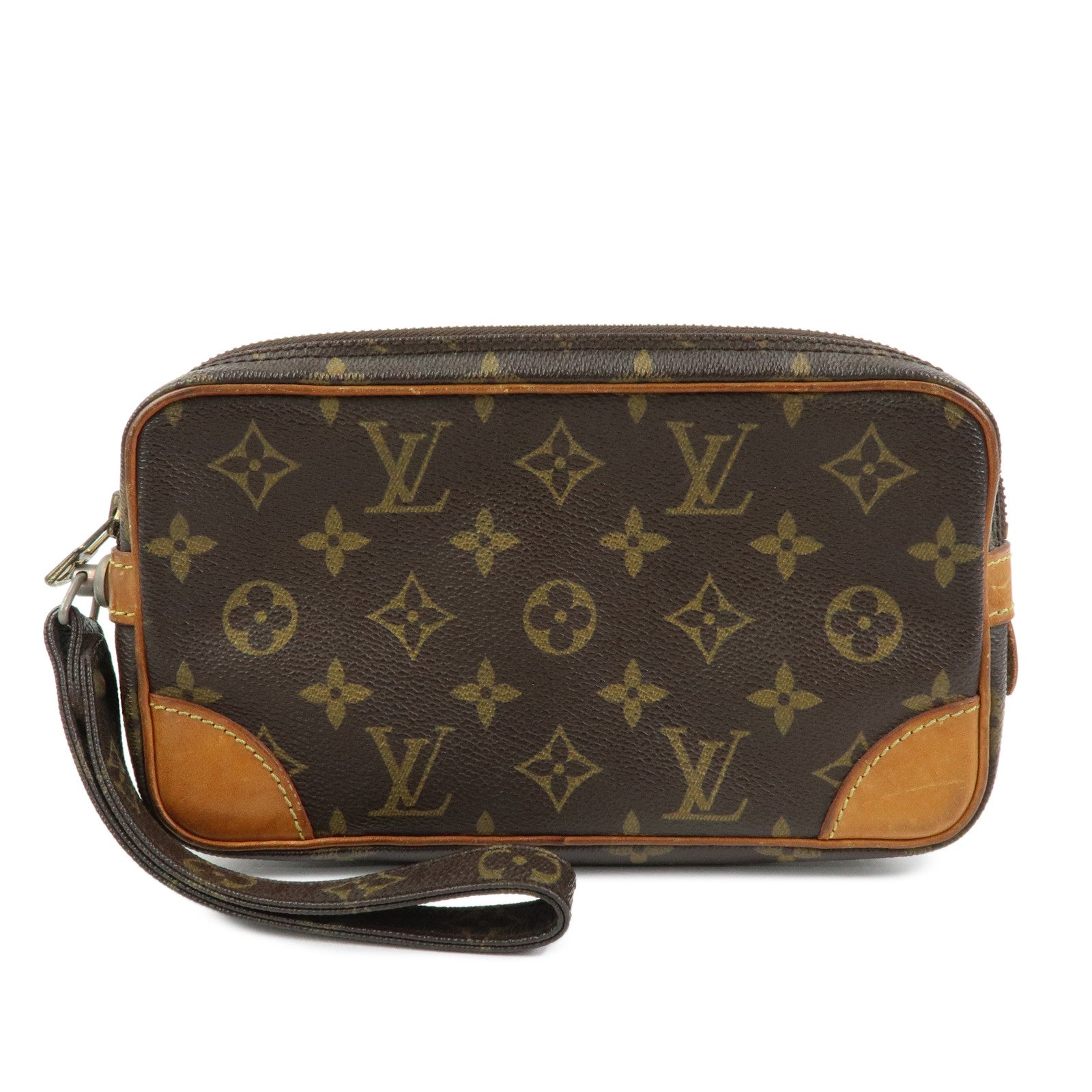 Louis Vuitton Monogram Marly Dragonne PM Clutch Bag Brown M51827