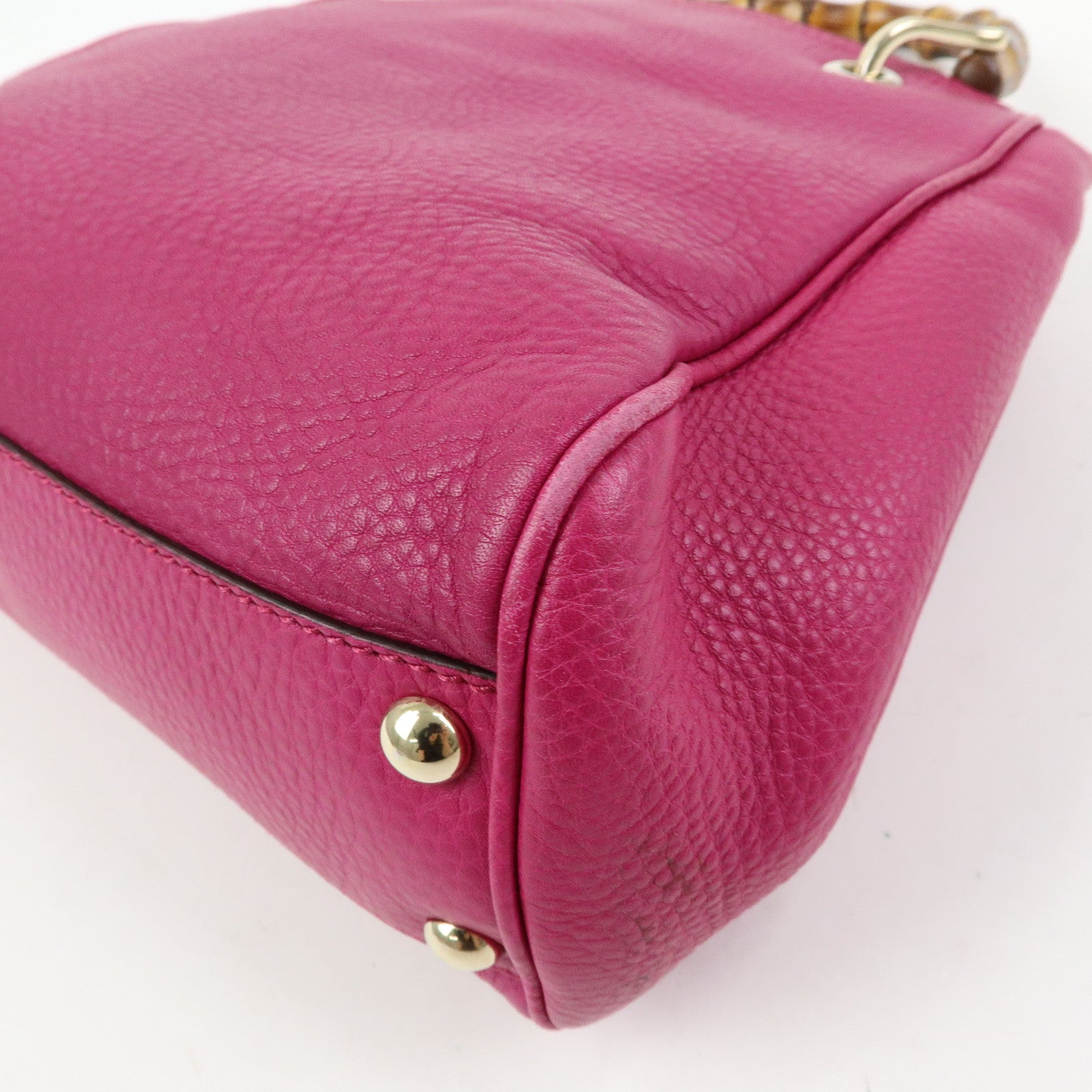 GUCCI Bamboo Shopper Small Leather 2Way Bag Tote Bag Pink 336032