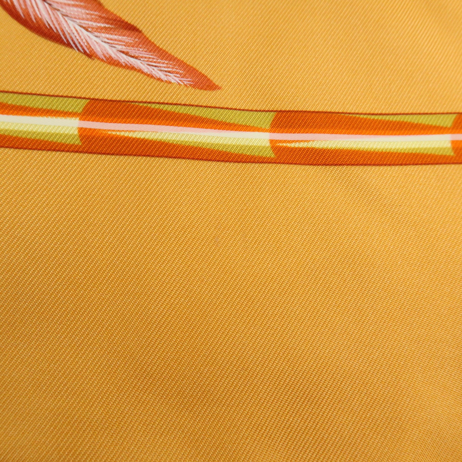 HERMES Carre 90 Silk 100% Scarf BRAZIL Orange Khaki