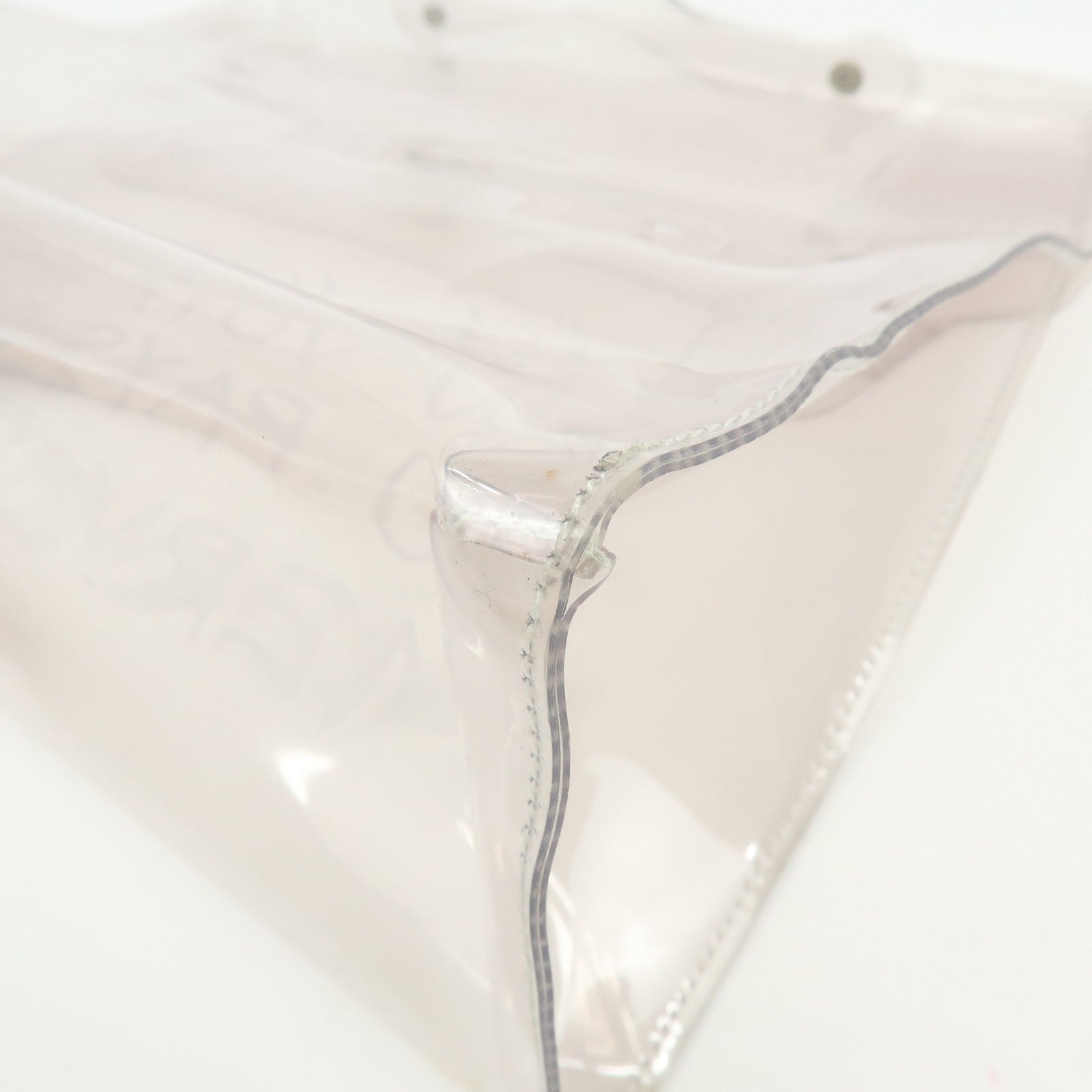 HERMES Kelly Vinyl Hand Bag Clear Transparent Gold