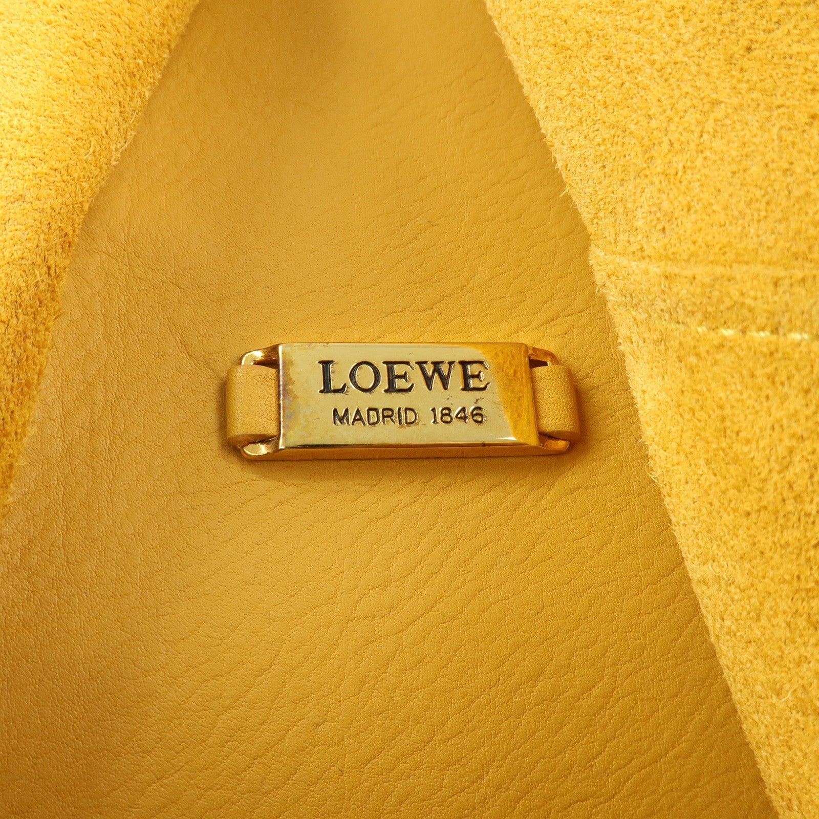 LOEWE Anton Leather Backpack Rucksack Yellow