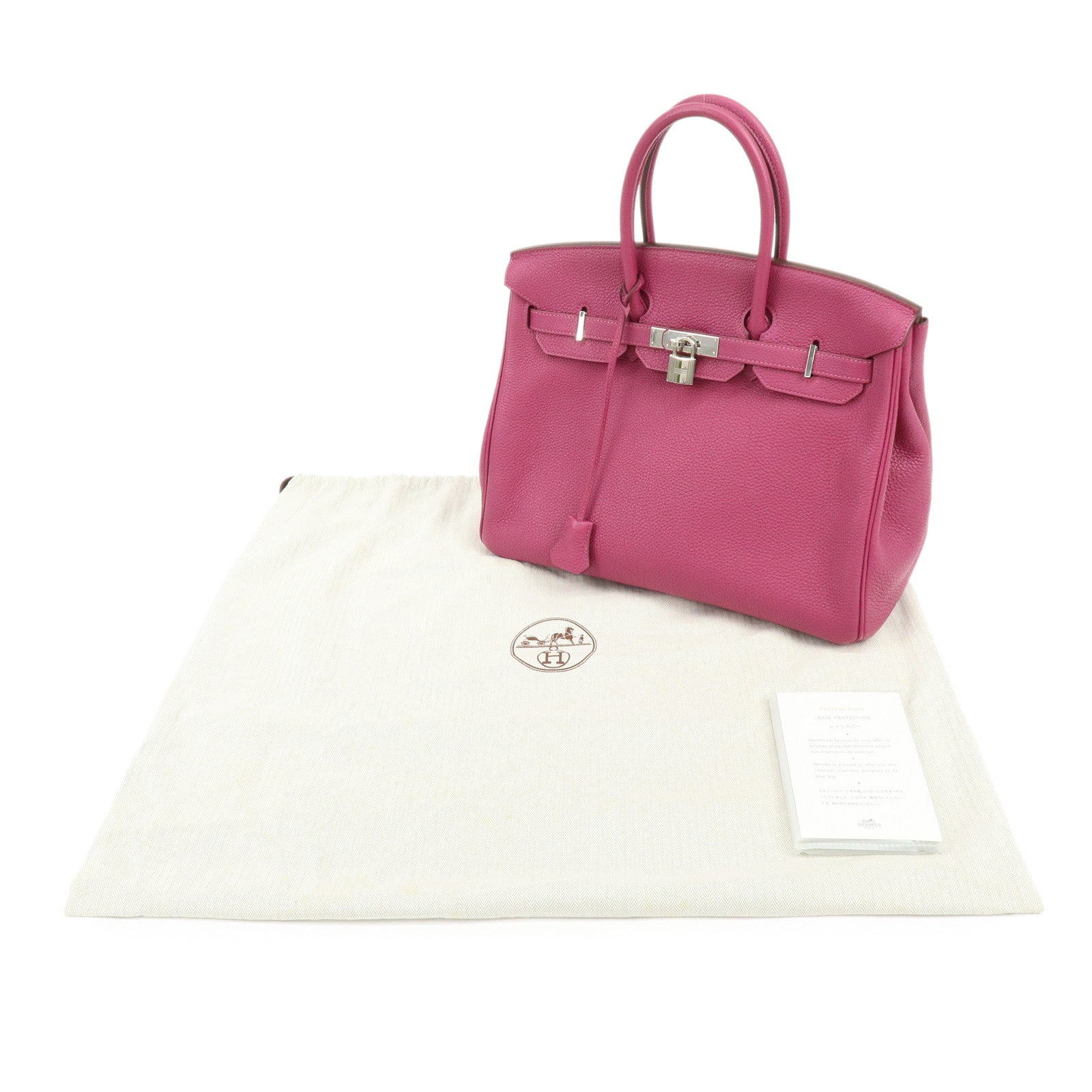 HERMES Birkin 35 Togo Leather Hand Bag □O Stamped Tosca Purple
