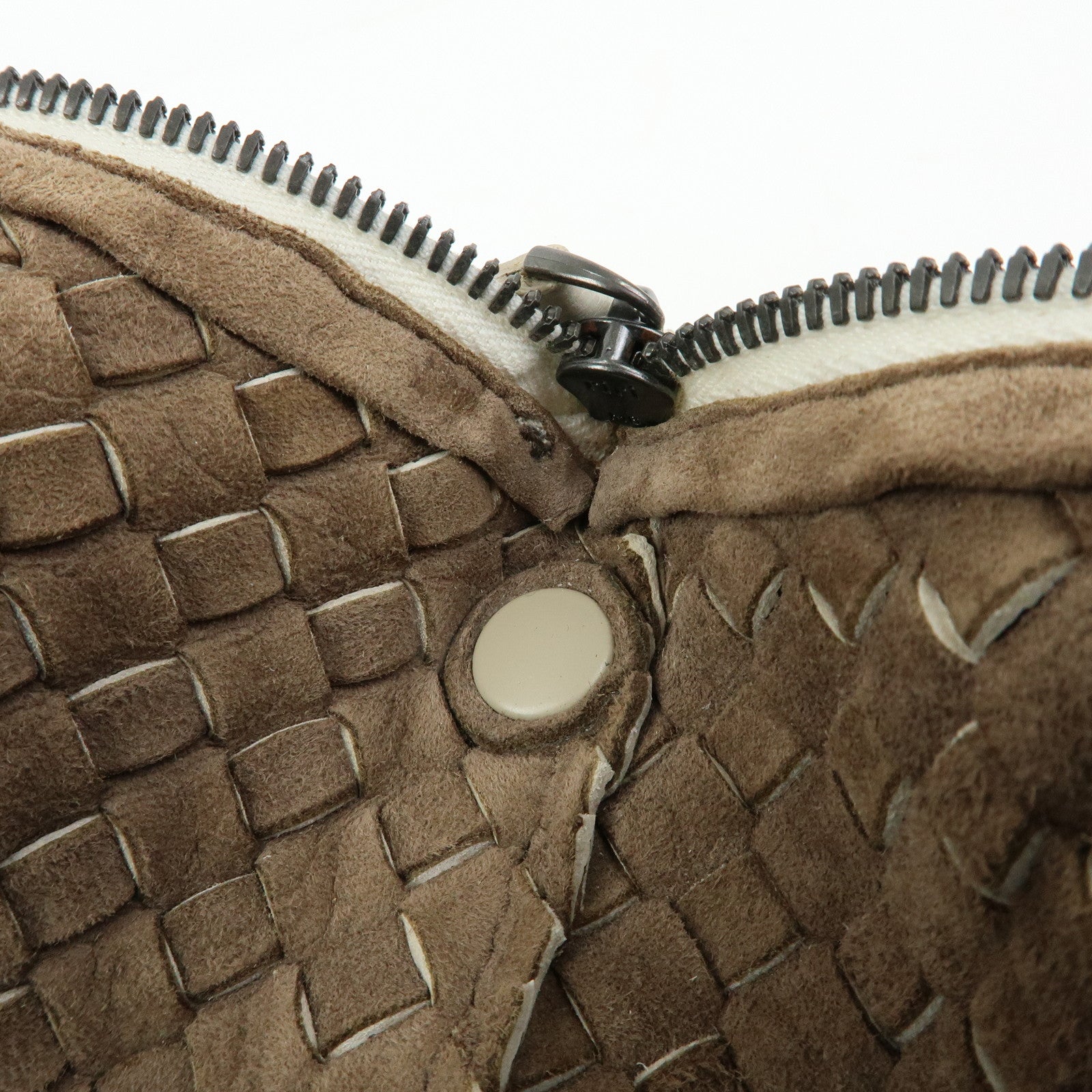 BOTTEGA VENETA Intrecciato Leather Shoulder Bag Hand Bag Ivory