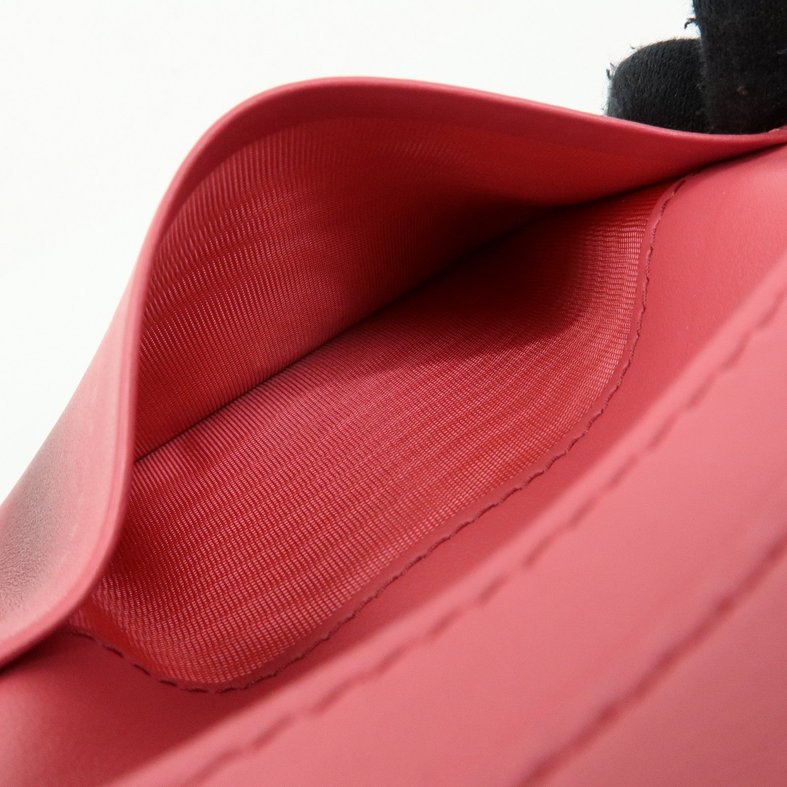 PRADA Ribbon Motif Saffiano Leather Card Case Card Holder Pink
