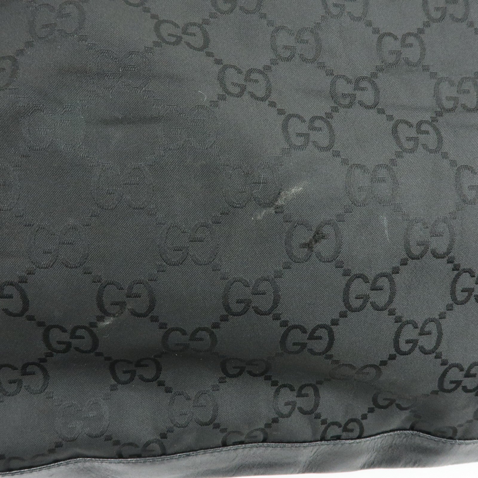 GUCCI GG Monogram Nylon Leather Boston Bag Travel Bag Black 105669