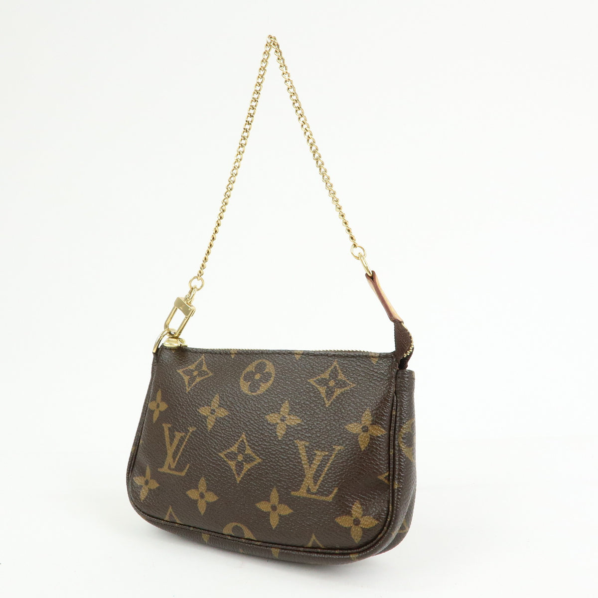 Louis Vuitton Monogram Mini Pochette Accessoires Hand Bag Brown M58009