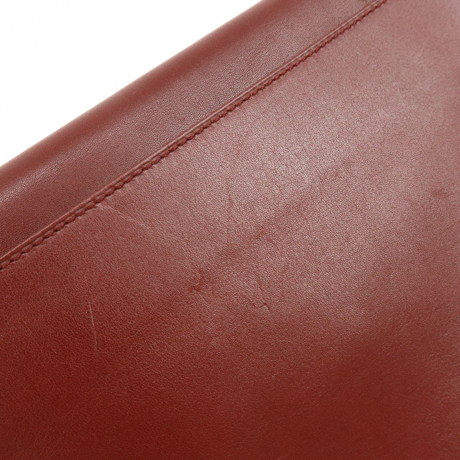 Cartier Must de Cartier Leather Clutch Bag Flat Pouch Bordeaux