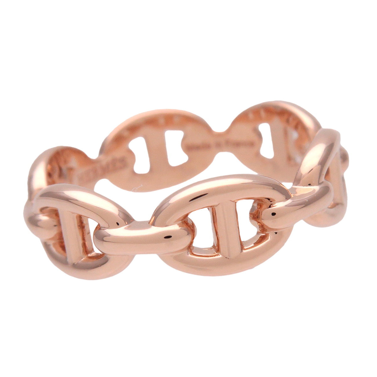 HERMES Chaine d'ancre Enchainee Ring PM K18 750PG Rose Gold #52 US6