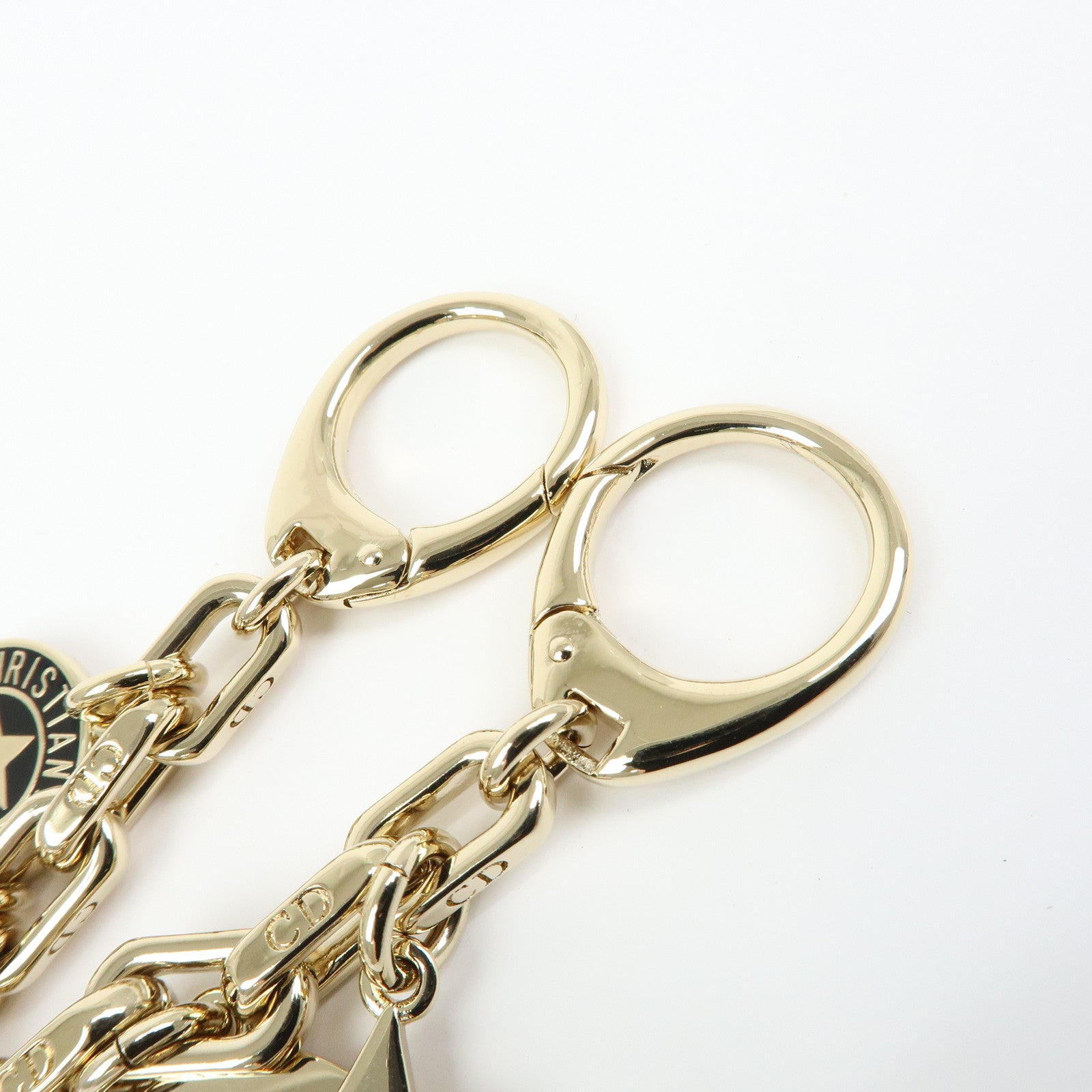 Christian Dior Logo S30 Montaigne Bee Star Metal Bag Charm Gold